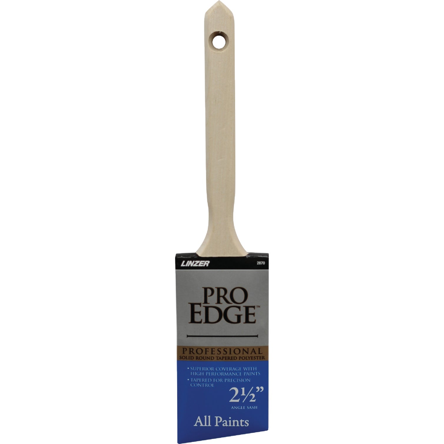 Linzer  2853-2.5 2-1/2 in Angled Trim Brush Short Natural Wood Handle