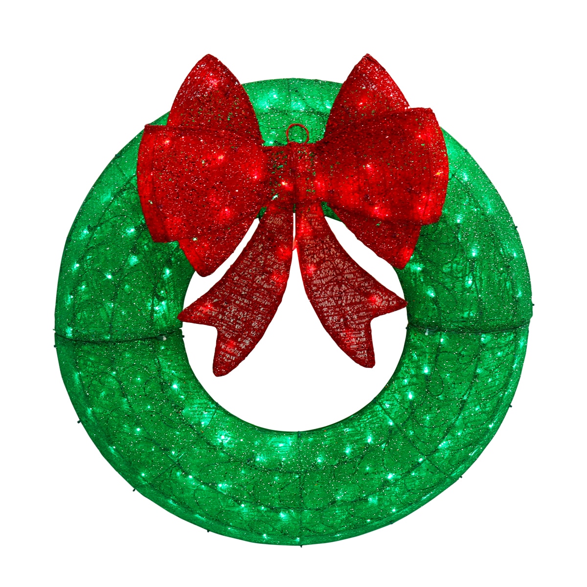 Holiday Living 3-ft LED Green Christmas Wreath with Red Bow in the ...