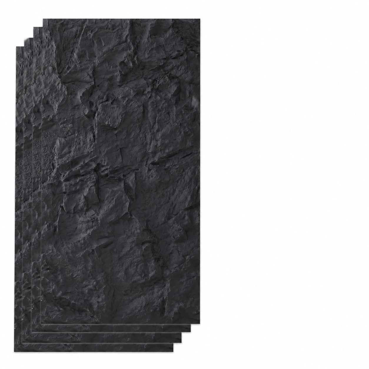 Etokfoks Black Faux Stone Wall Panel 4 Pack for Interior Exterior Walls ...