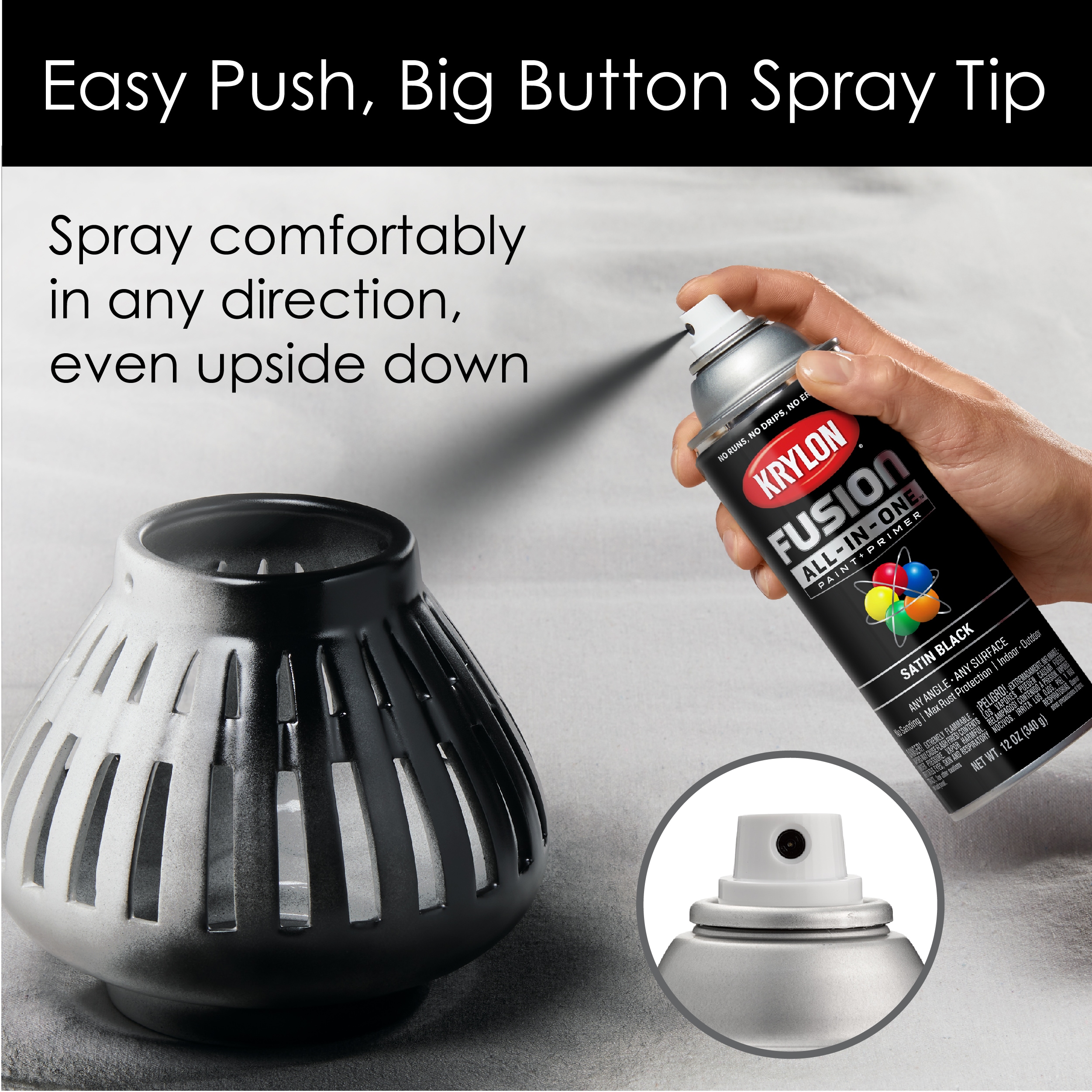 Krylon Satin Black High Heat Spray Paint (NET WT. 12-oz) in the Spray Paint  department at