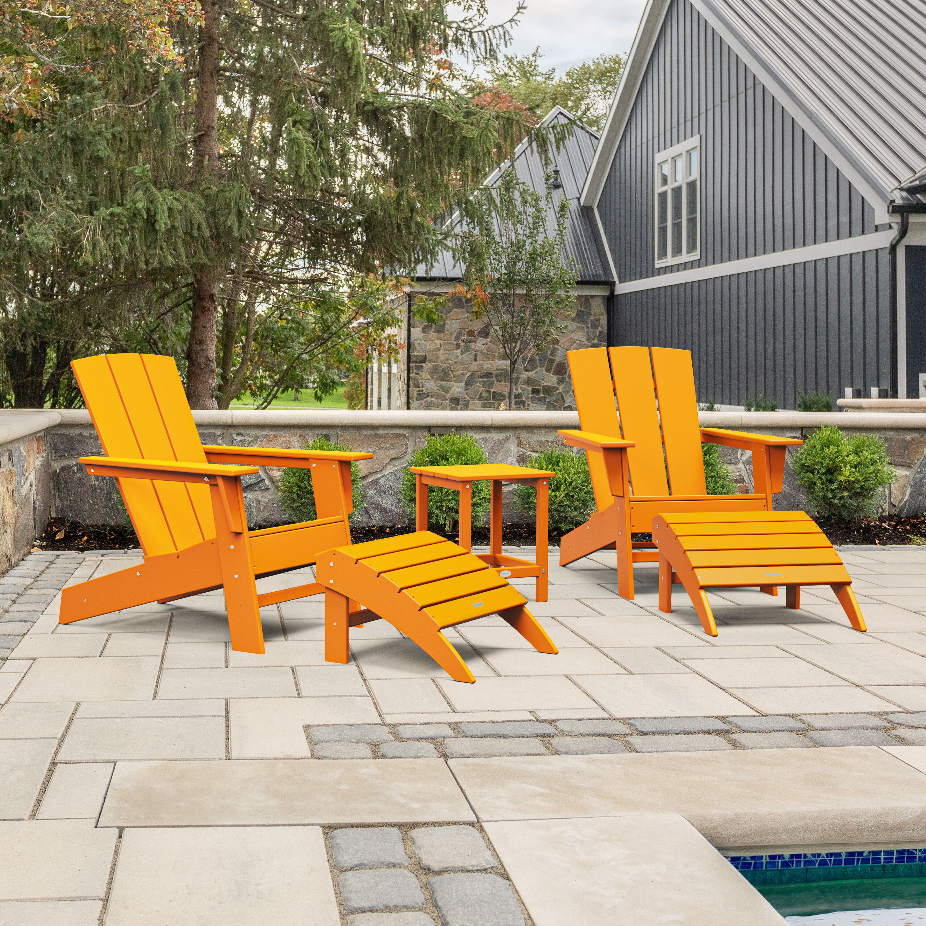 allen + roth by POLYWOOD PWS2726-1-TA Oakport 5 -Piece Patio Conversation Set