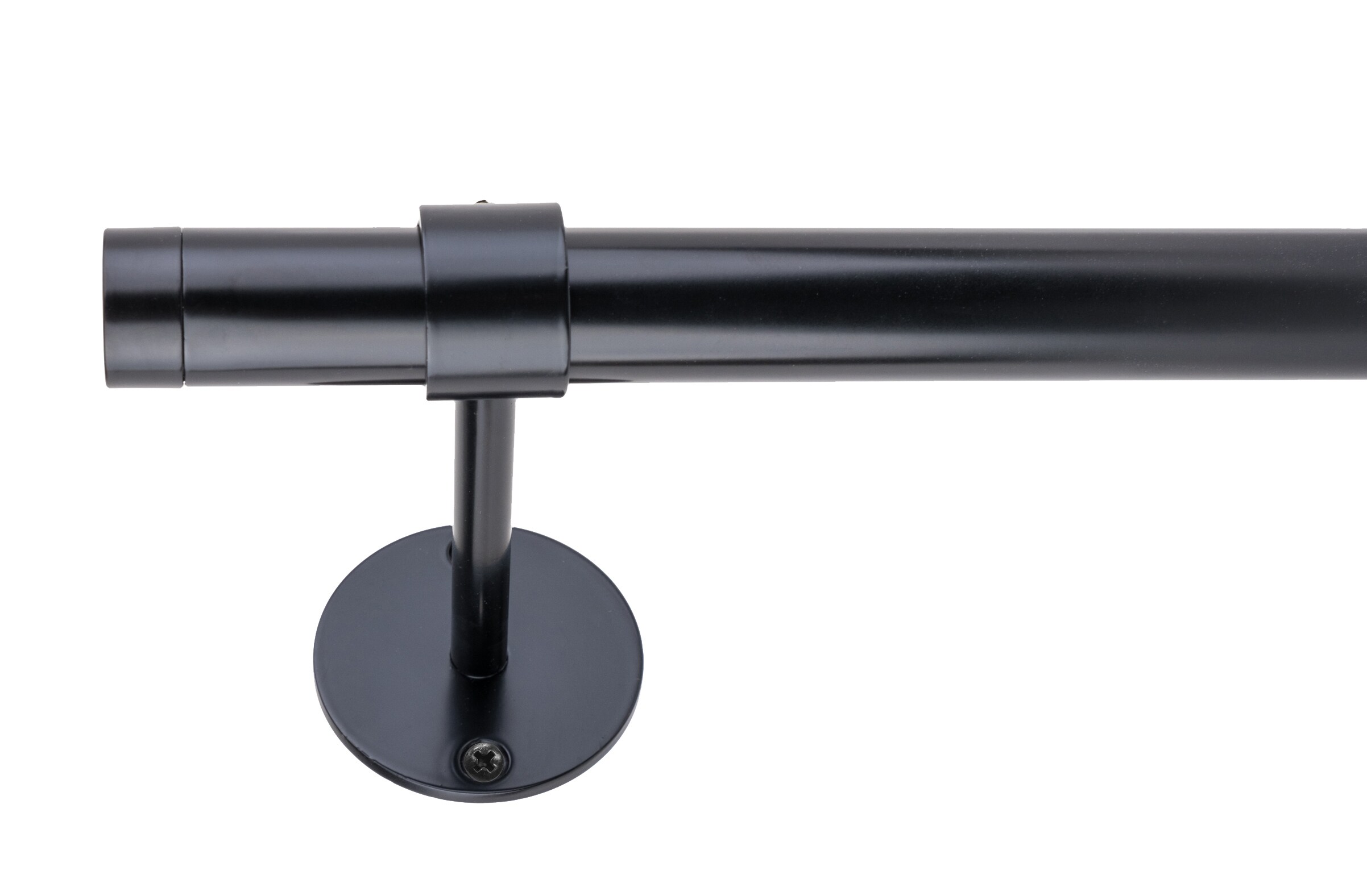 Decopolitan 31150-BO36 36-in to 72-in Black Steel Single Curtain Rod with Finials