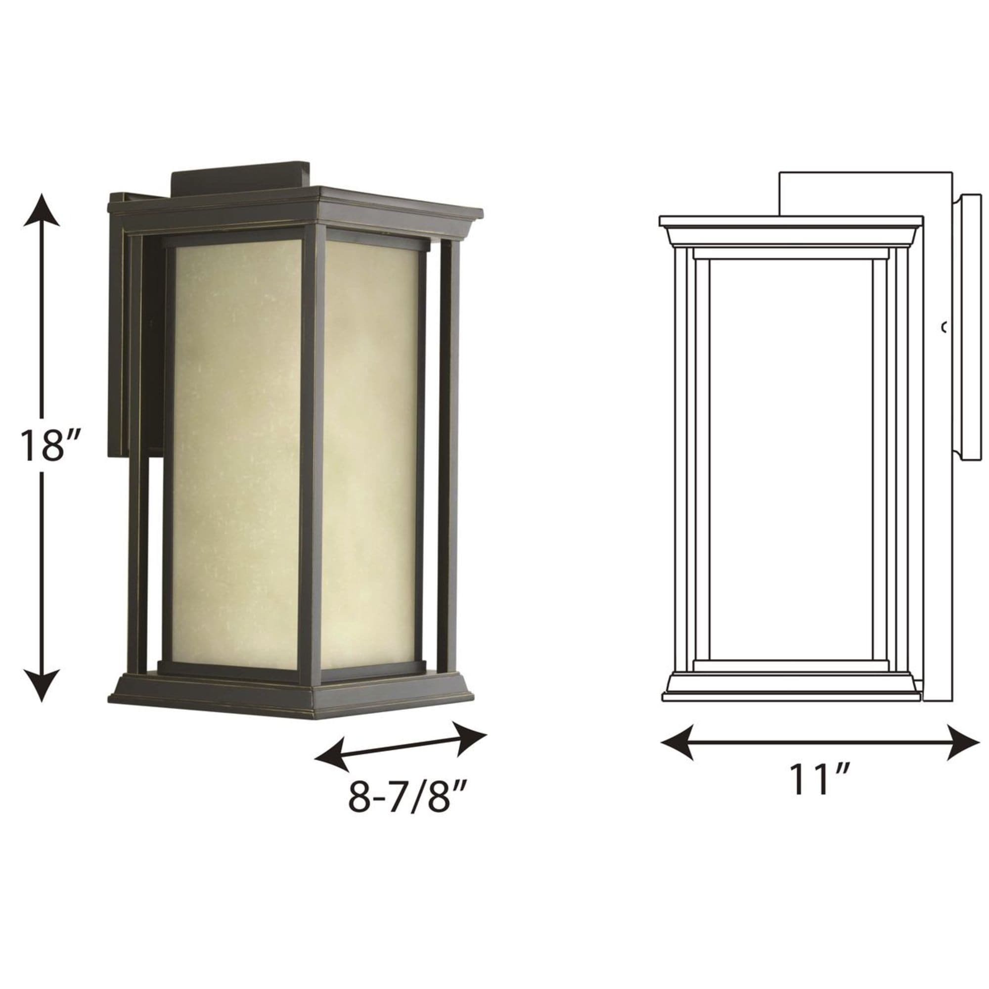 Progress Lighting Endicott 1-Light X-Large Wall Lantern, Antique Bronze, Linen Glass Shade