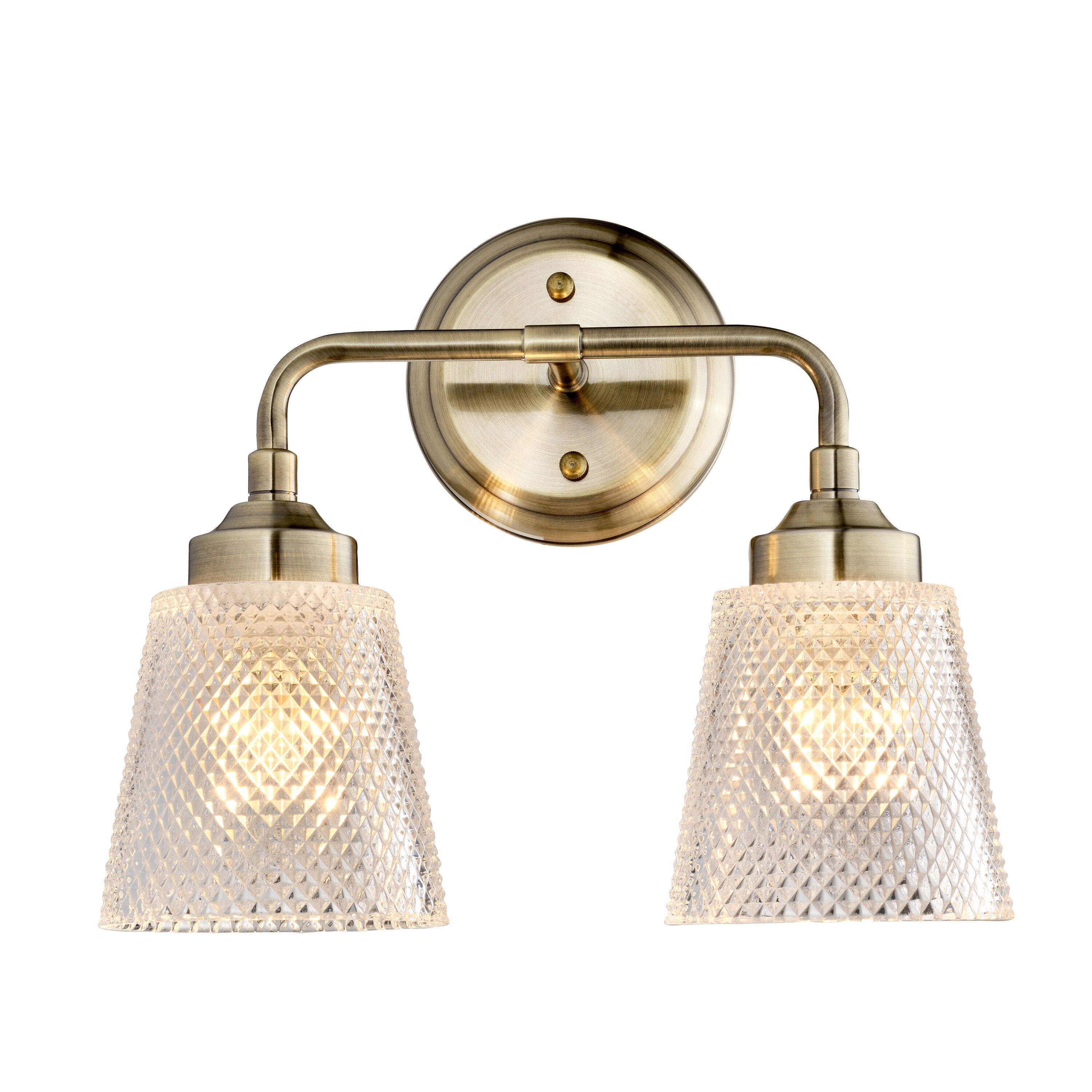 Varaluz 312B02AB Westport 13-in 2 -Light Antique Gold Farmhouse Vanity light