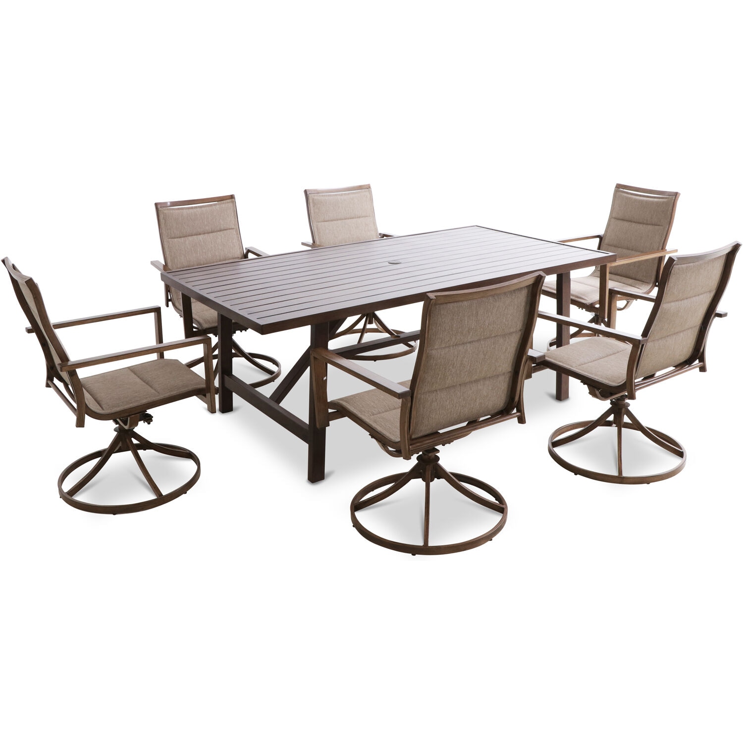 Mod Furniture ATLASDN7PCSW6-TAN Patio-Dining-Sets - View #2