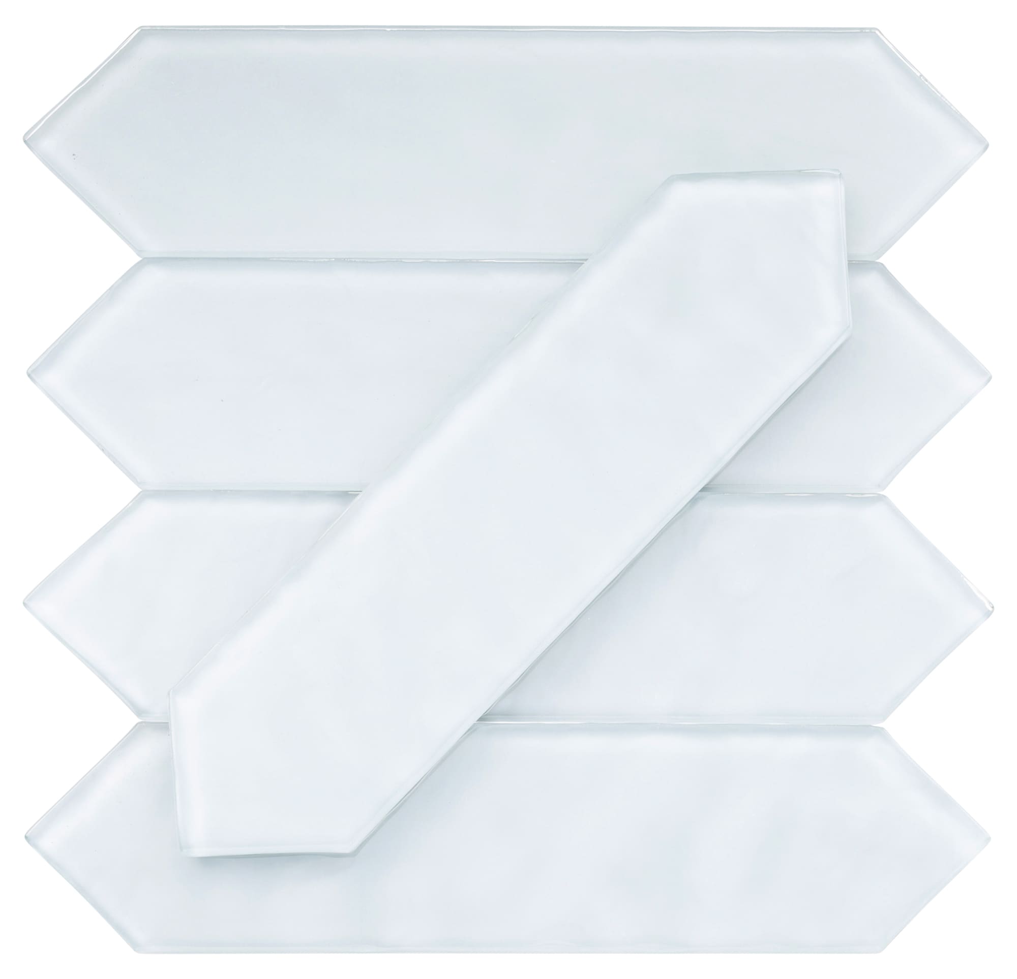 Icicle Blue Polished Glass Hexagonal Subway Tile