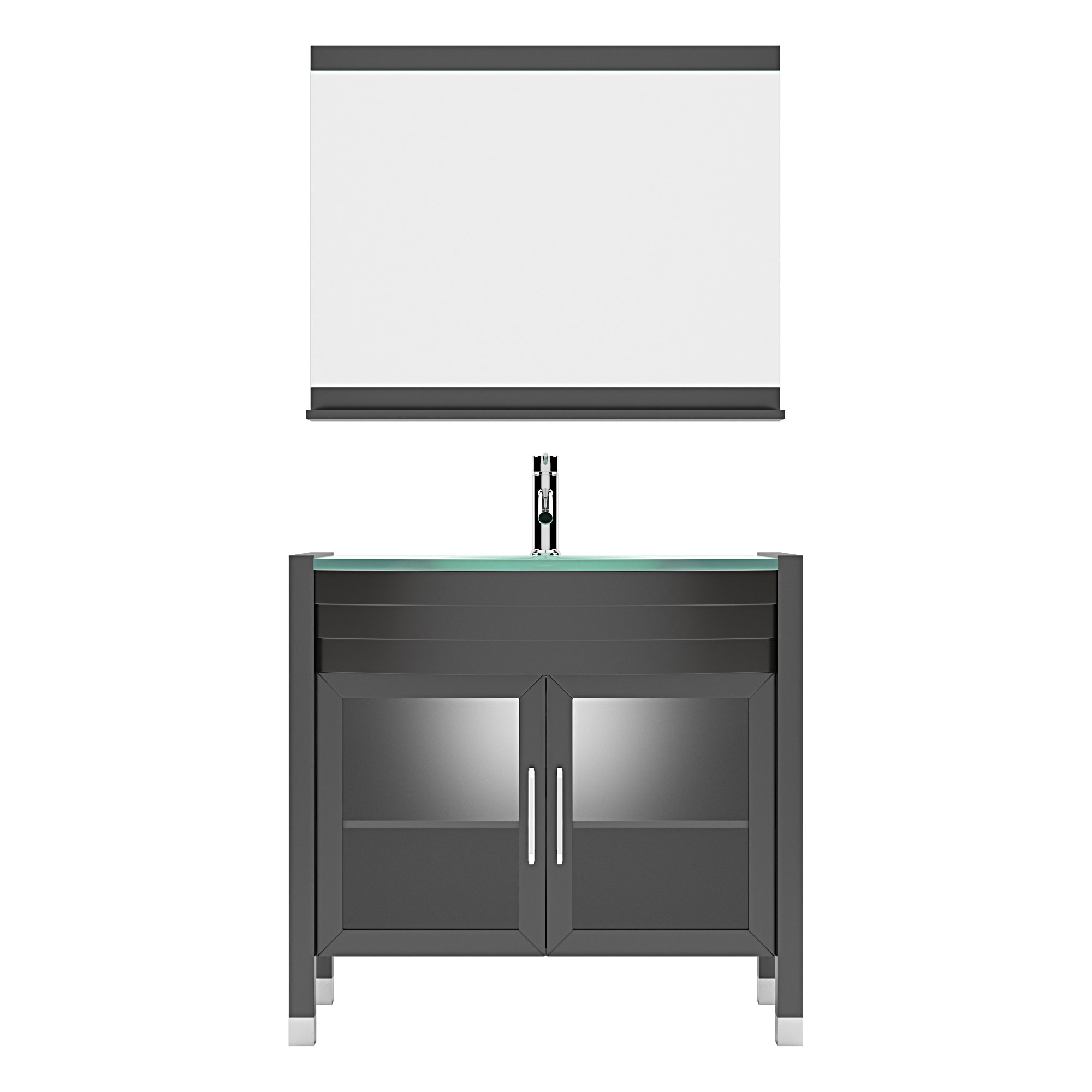 Virtu USA UM-3071-G-ES-001 Ava 36-in Espresso Single Sink Bathroom Vanity with White Engineered Stone Top (Mirror and Faucet Included)