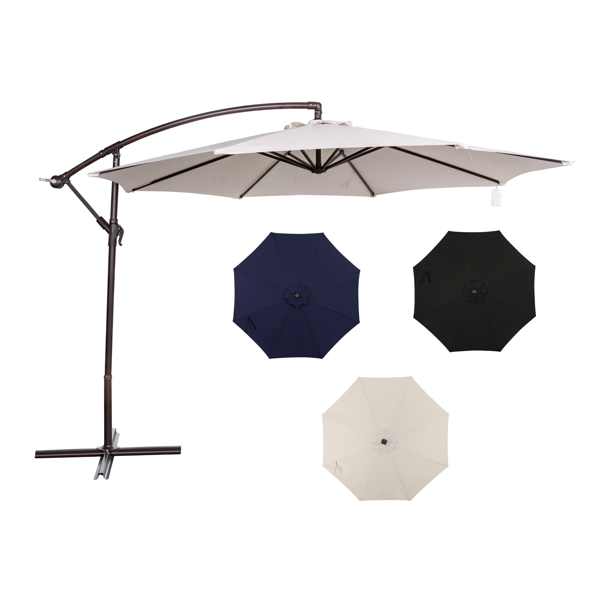 Champagne 10-ft Cantilever Umbrella with Breez-Tex Canopy