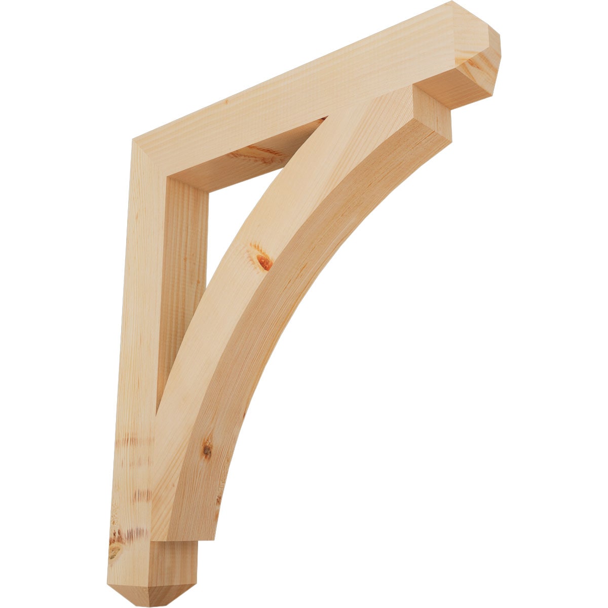 Ekena Millwork BKT04X28X32THR04SDF Thorton craftsman smooth 3-1/2-in x 28-in x 32-in Douglas fir Brown Wood Standard bracket