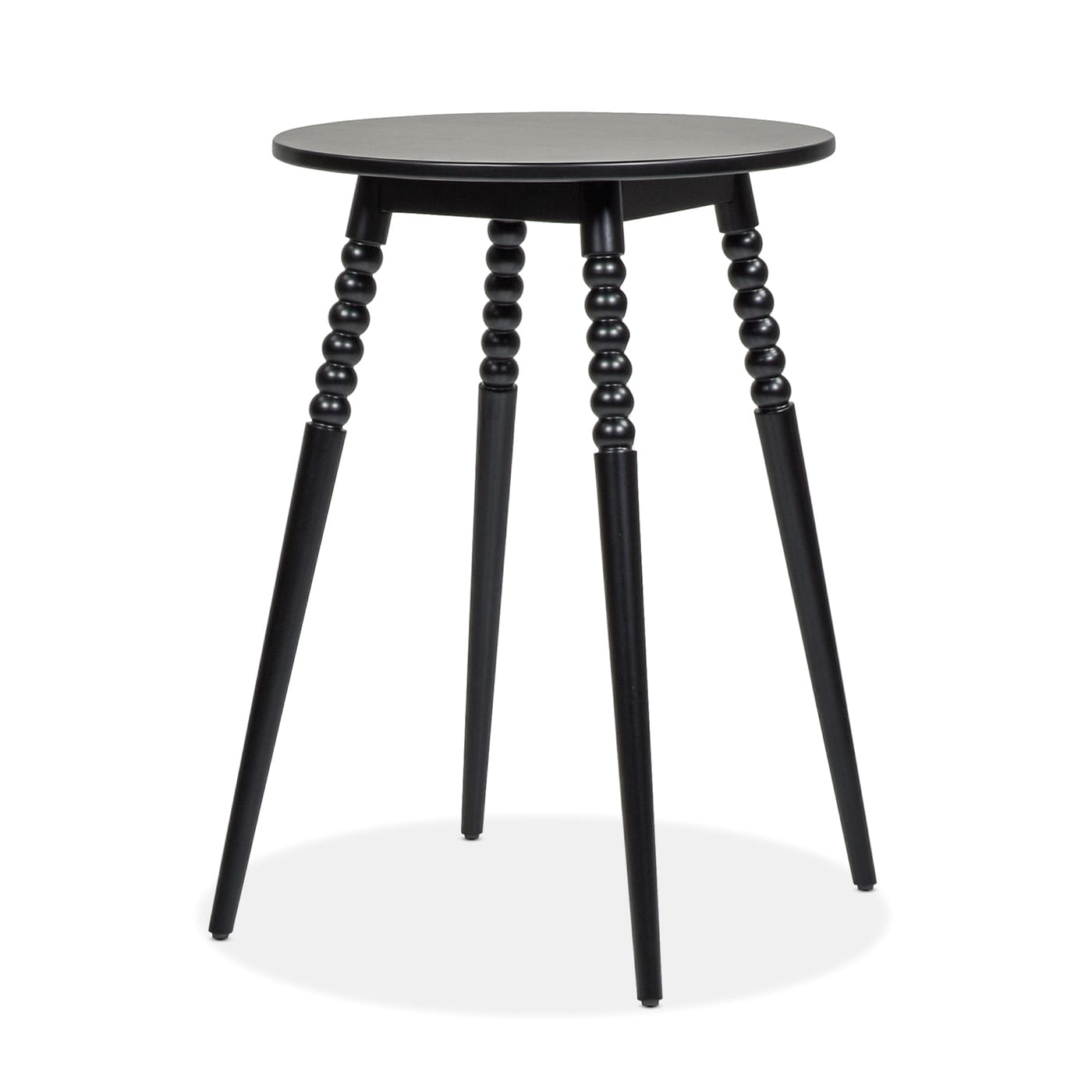Jennifer Taylor Home CST87480B-MY Breda Black Rubberwood Round Transitional Counter Table, Wood with Black Wood 25-in L x 35.5-in H
