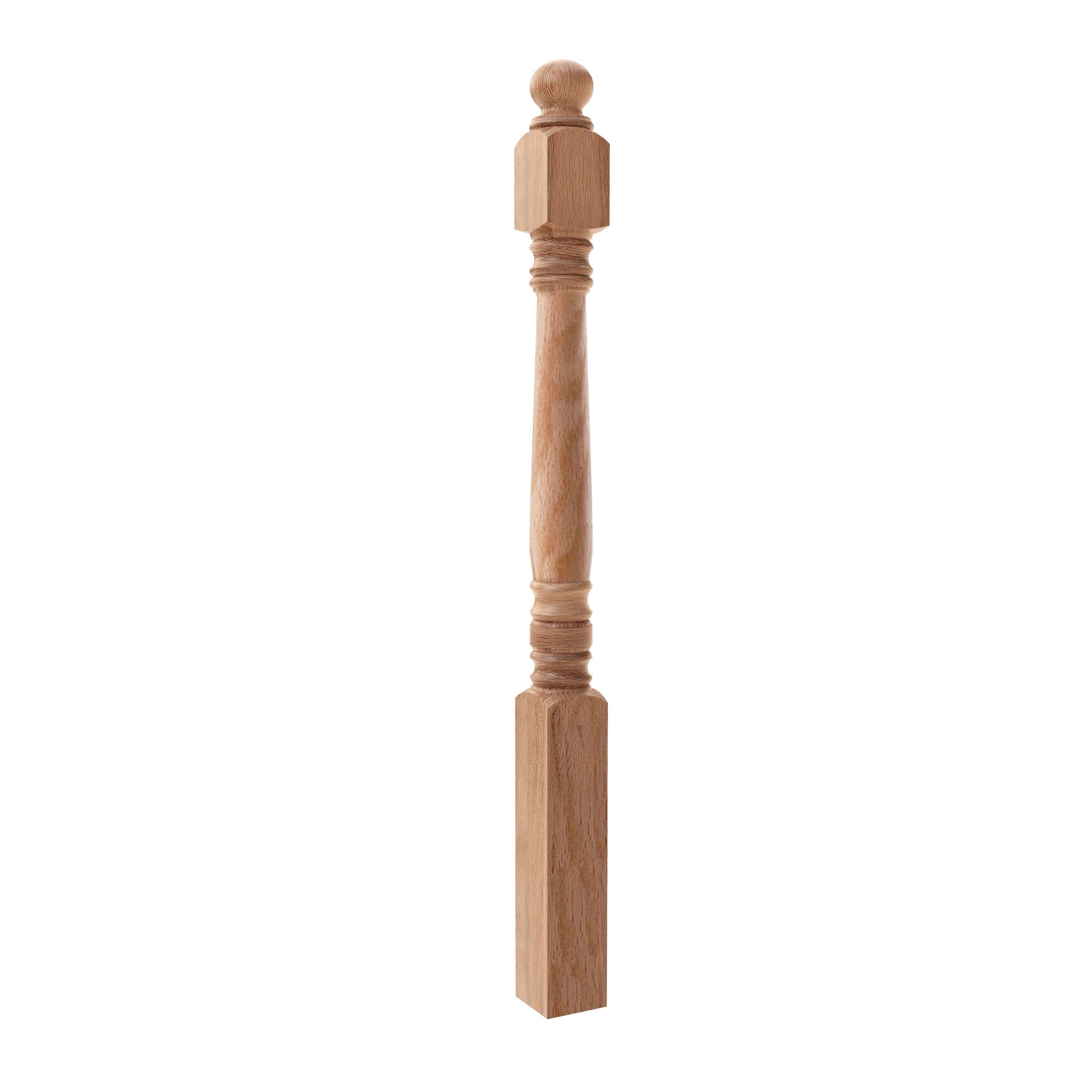 Crown Heritage Hampton 3.5-in x 48-in Unfinished Red oak Universal Stair Newel Post #4414500