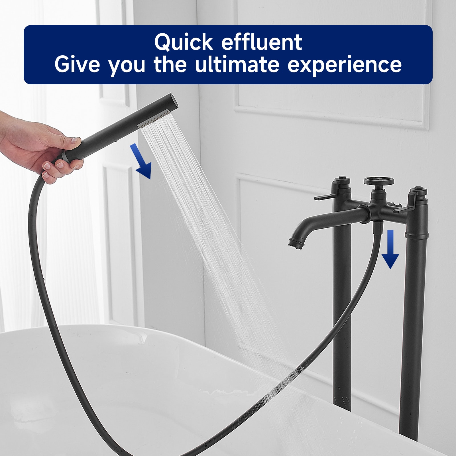 BWE C-7016-BLACK Roman-Tub-Faucets - View #2