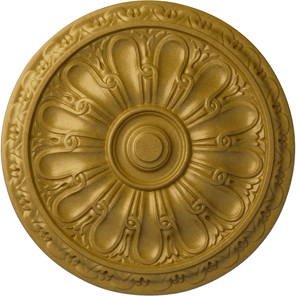 Ekena Millwork CM16KIPGS Kirke 15.75-in W x 15.75-in L Painted Pharaohs Gold Polyurethane Whole Ceiling Medallion