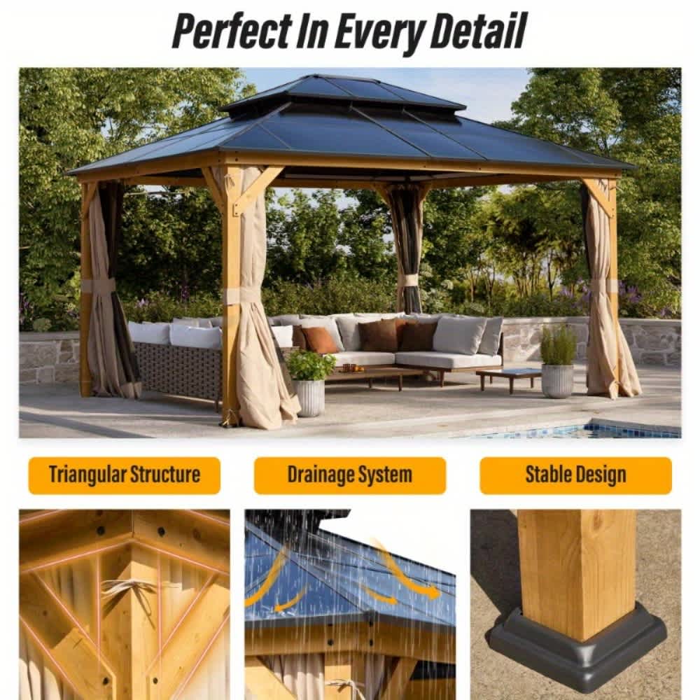 U-HOMY J-016-FG Wood-Resin-Gazebos - View #5