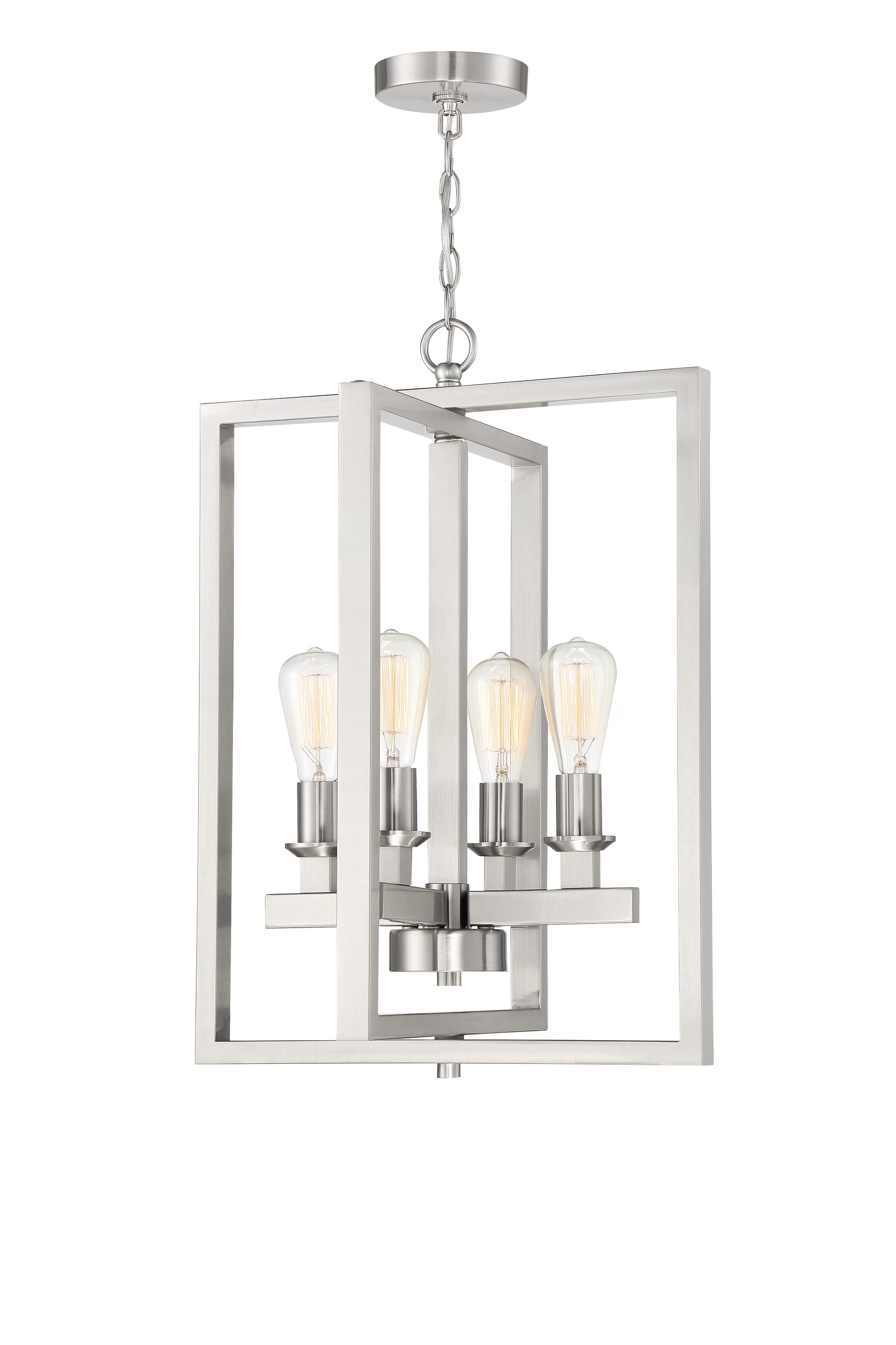 Craftmade 53134-BNK Chicago 4 -Light Brushed nickel Transitional Geometric Medium Hanging Pendant light