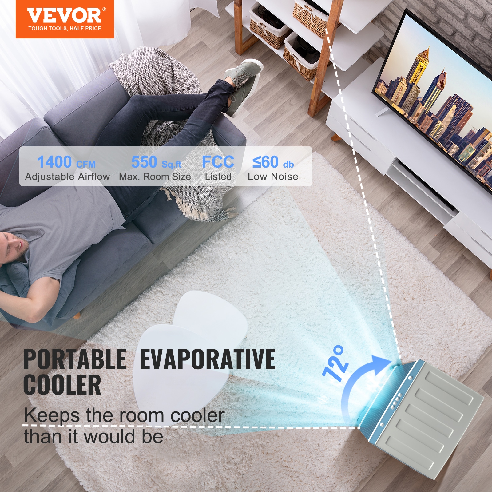 VEVOR SYZF100W32CM52LQAV1 Evaporative-Cooler - View #3