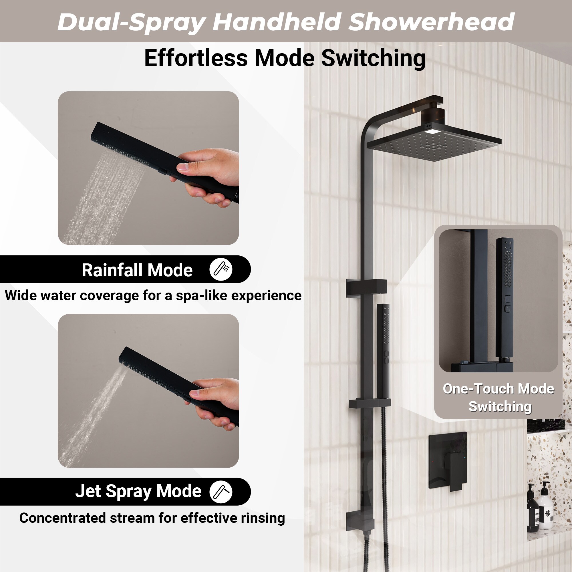 CASAINC KCHH0017-MB Showerhead-Bar-Panels - View #7