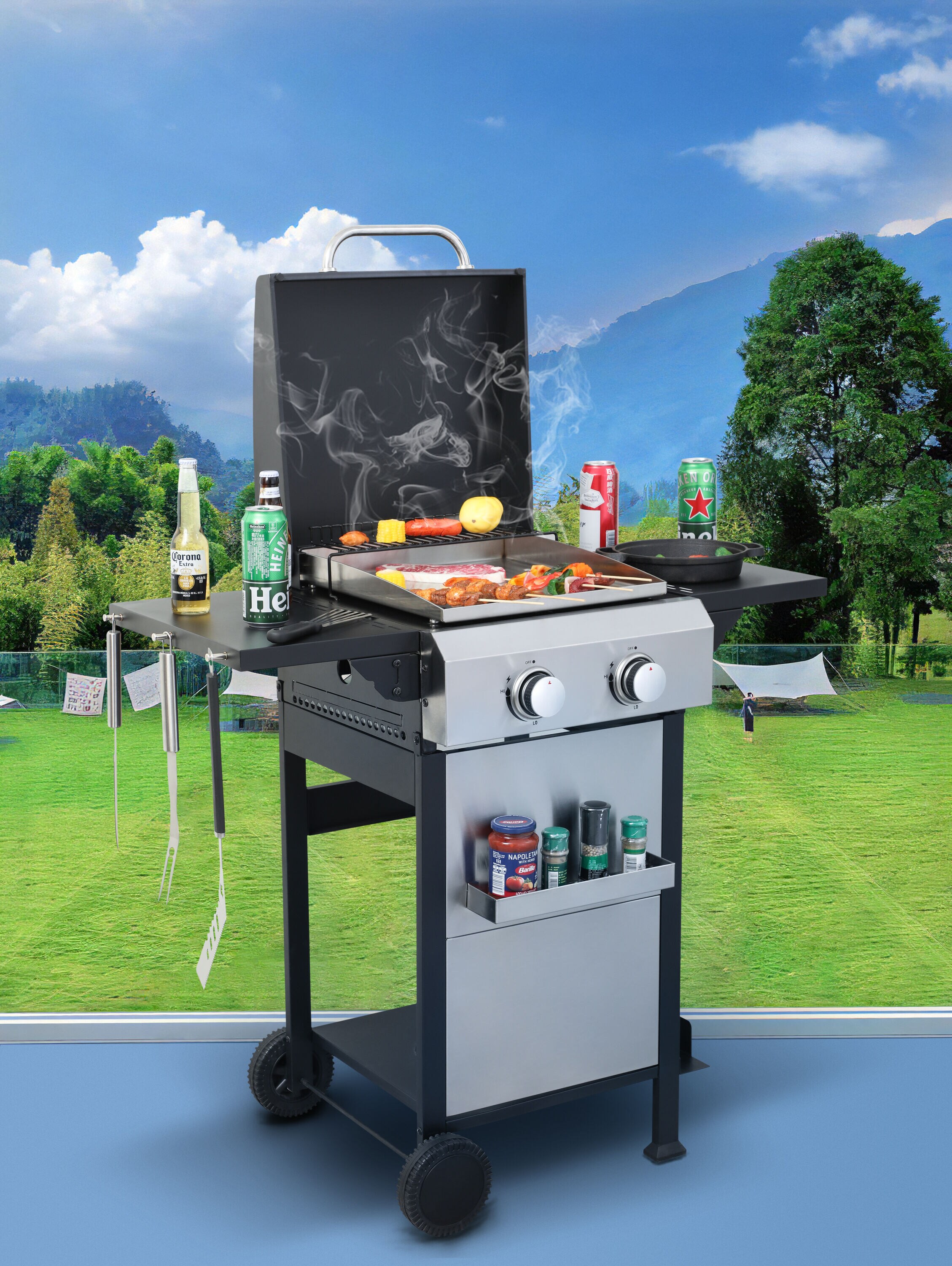 Lycvki CP05 Gas-Grill-Cookgrates-Warmracks - View #5