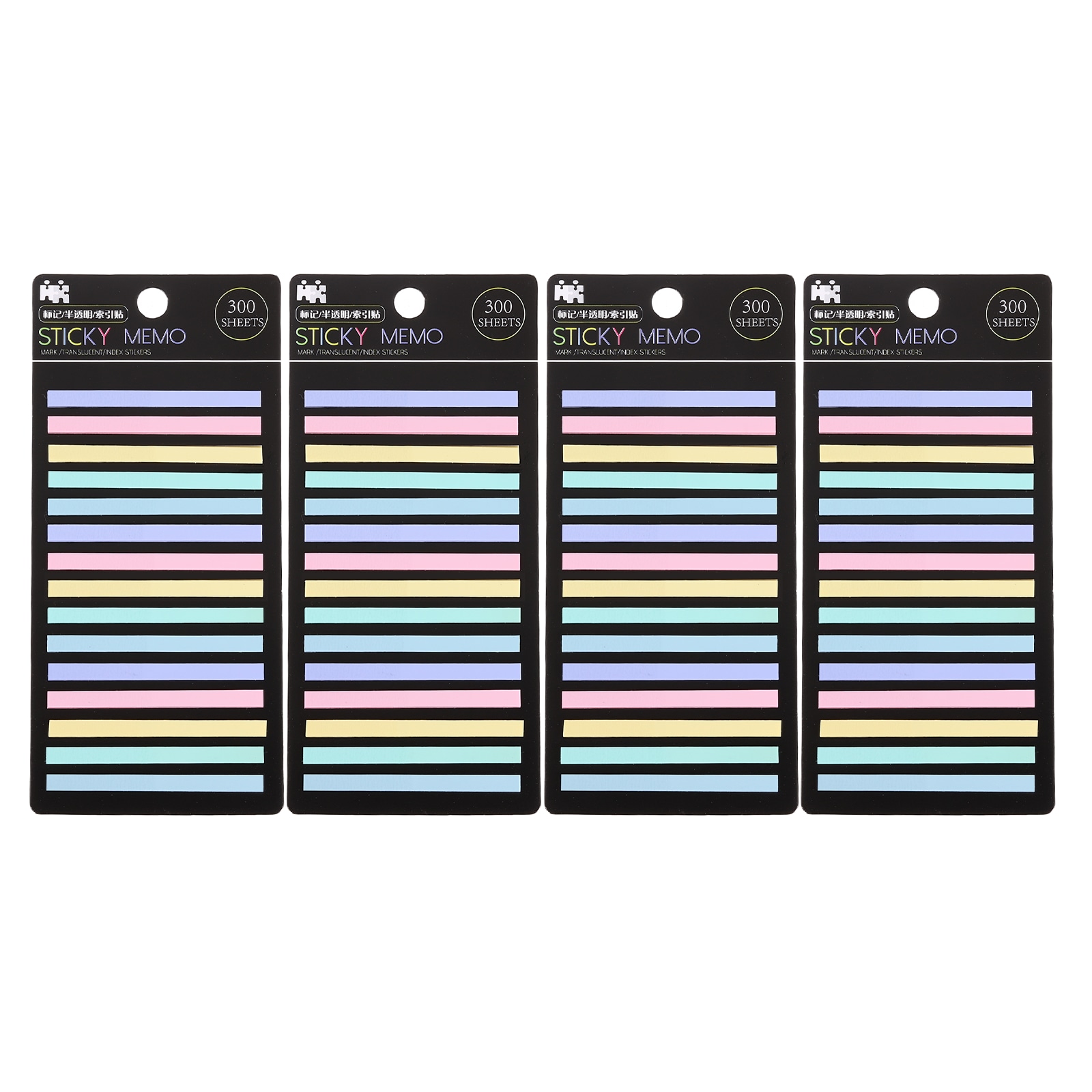 PATIKIL 1200pcs Highlighter Strips 1.97 x 0.16 Inch Transparent Marking Color Sticker Notes Tabs Removable Sticky Notes Office Class Supplies for Teacher Book Reading Five Colors