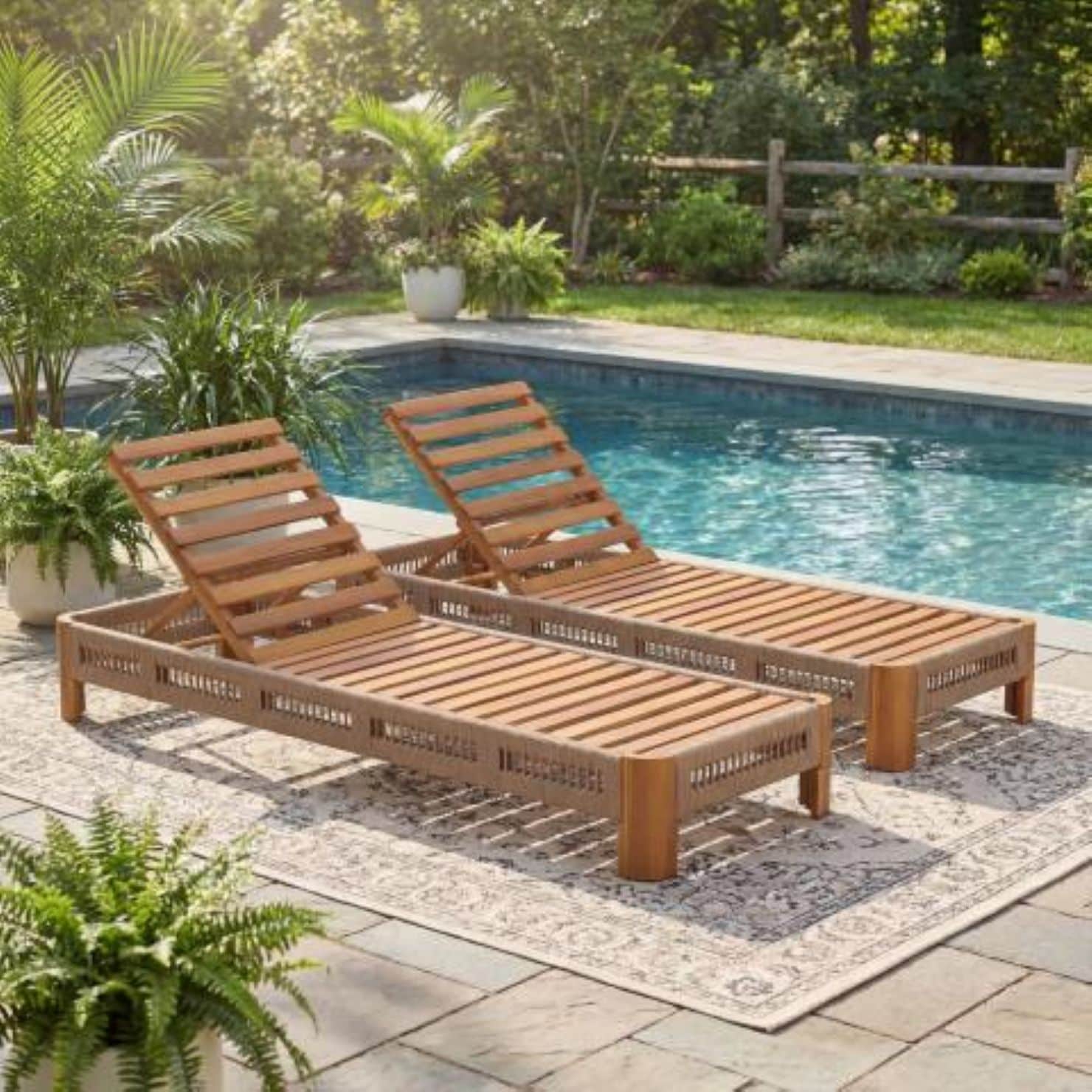 Christopher Knight Home - Outdoor Delacroix Acacia Wood Chaise Lounge with Adjustable Backrest wi...
