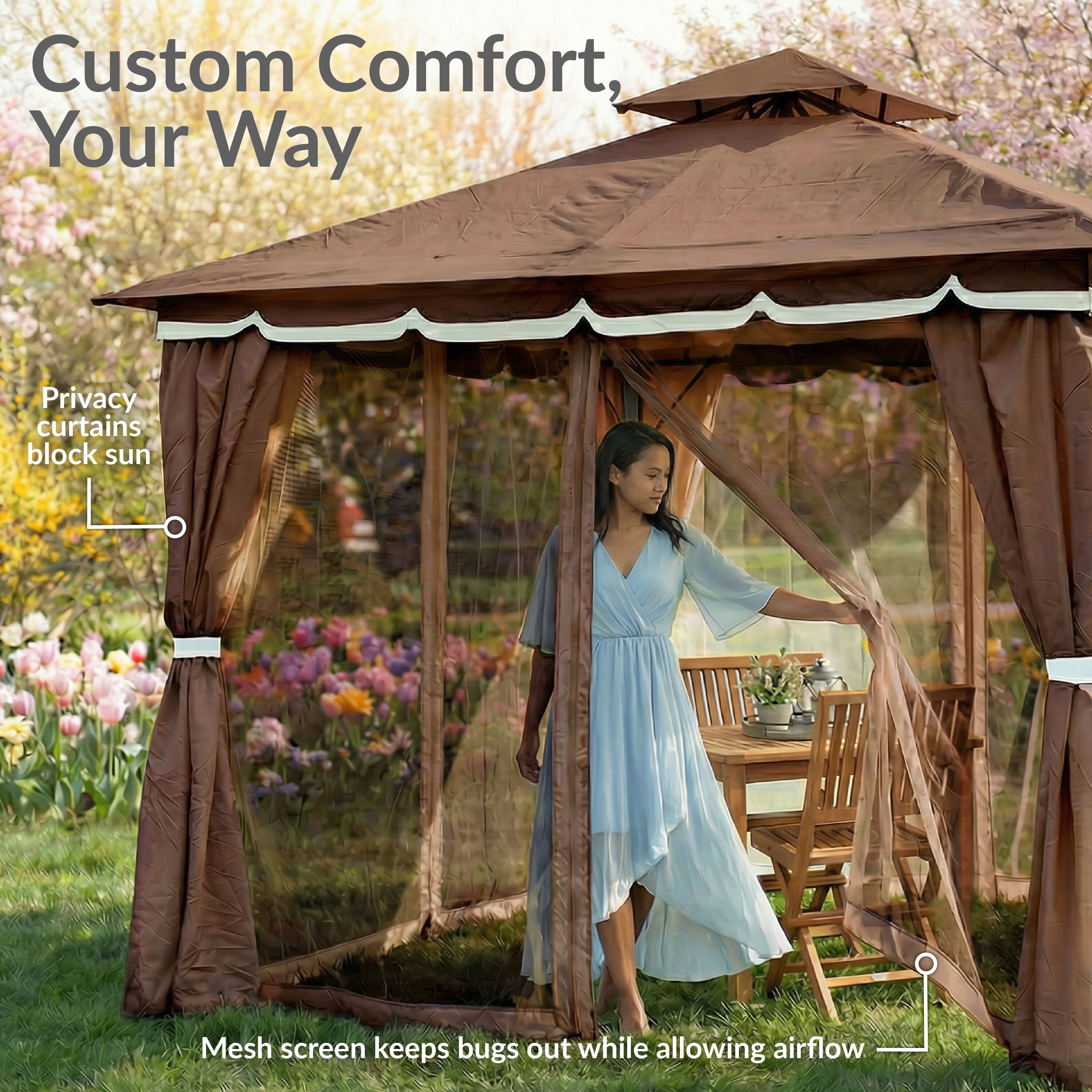Sunnydaze Decor CRE-120 Wood-Resin-Gazebos - View #12