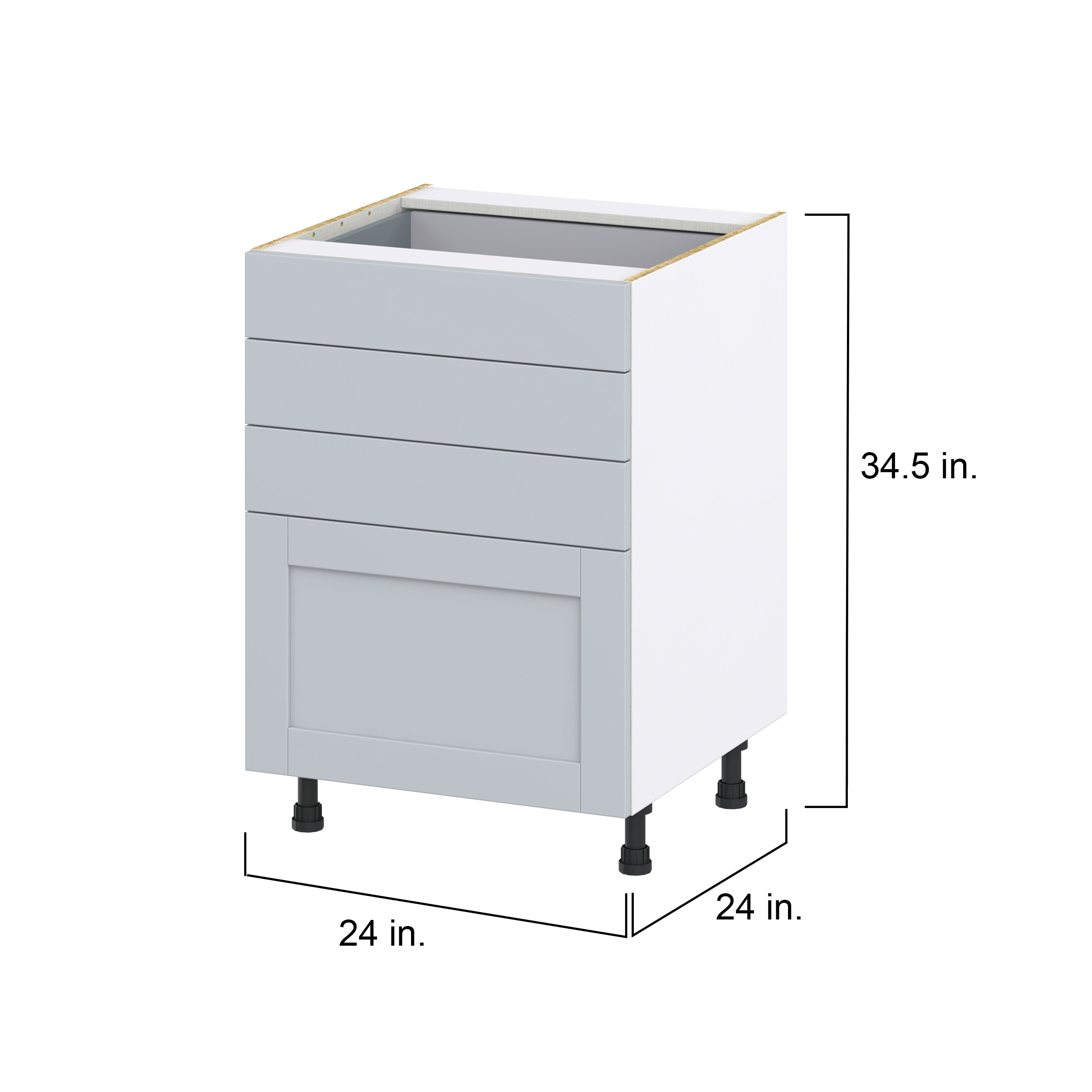 Hugo&Borg Charlesberg 24-in W x 34.5-in H x 24-in D Gray 4-Drawer Base ...