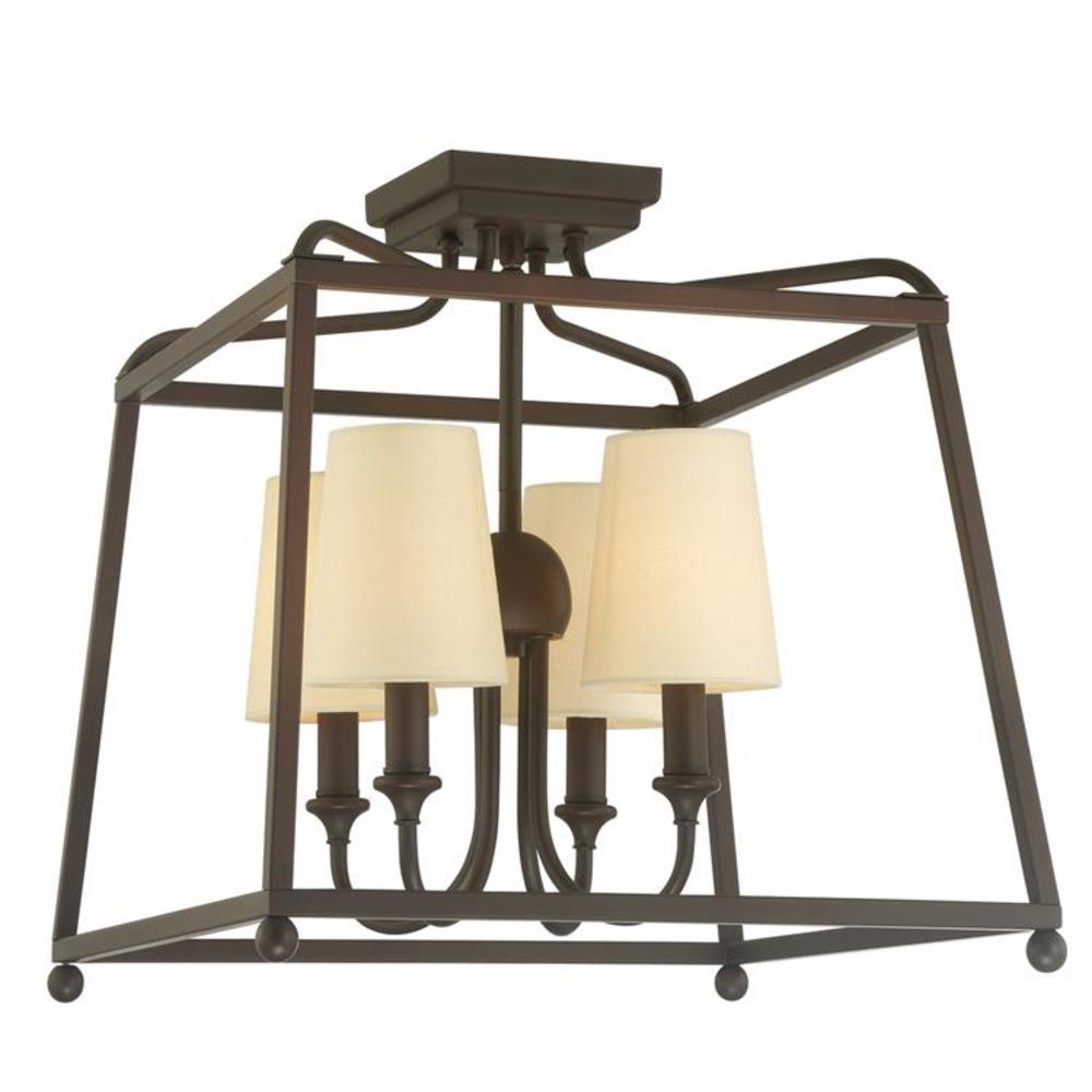 Crystorama 2243-DB Sylvan 4-Light 16-in Matte Bronze Semi mount light