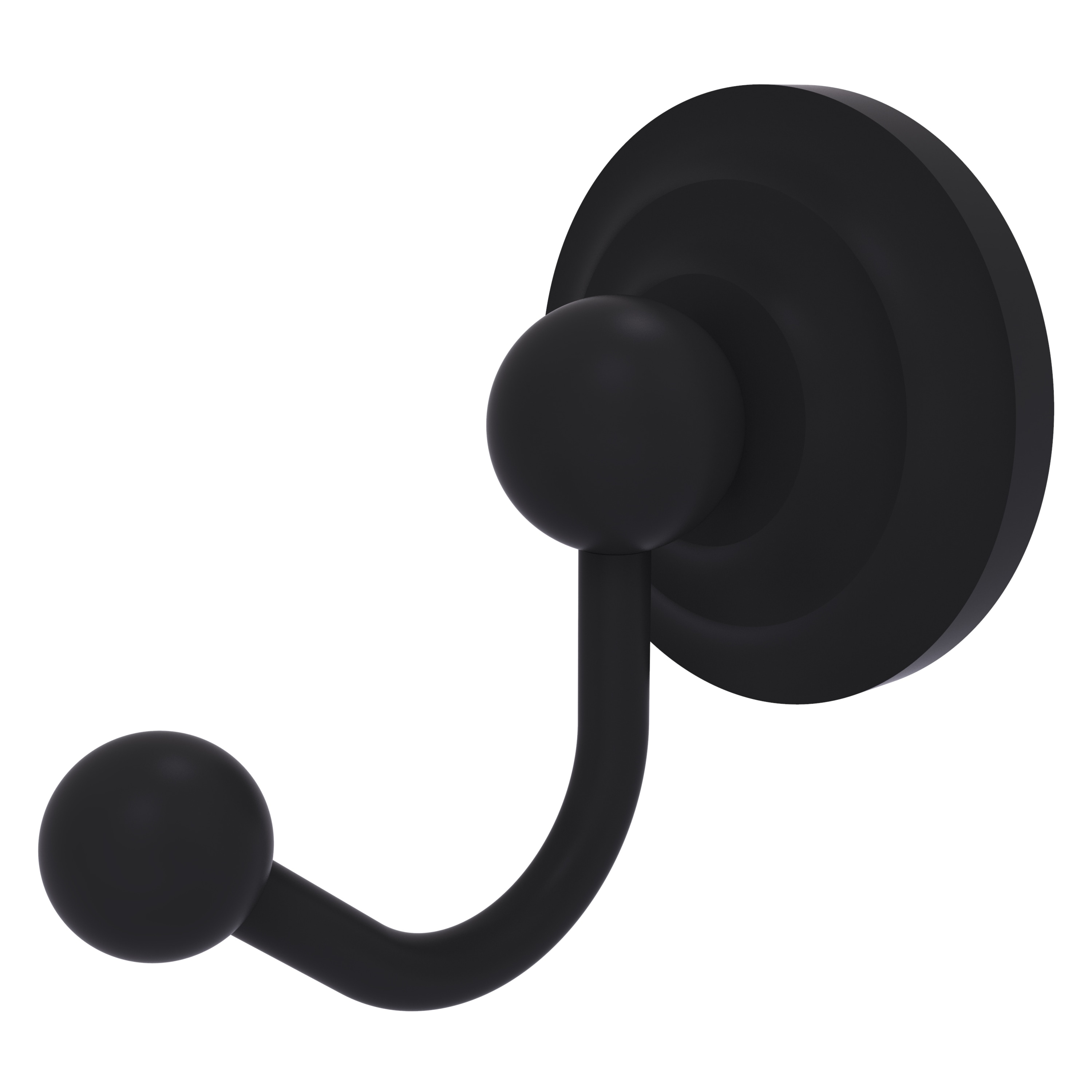 Allied Brass PQN-H1-BKM Prestige Que-New Matte black Single -Hook Wall mount Towel Hook