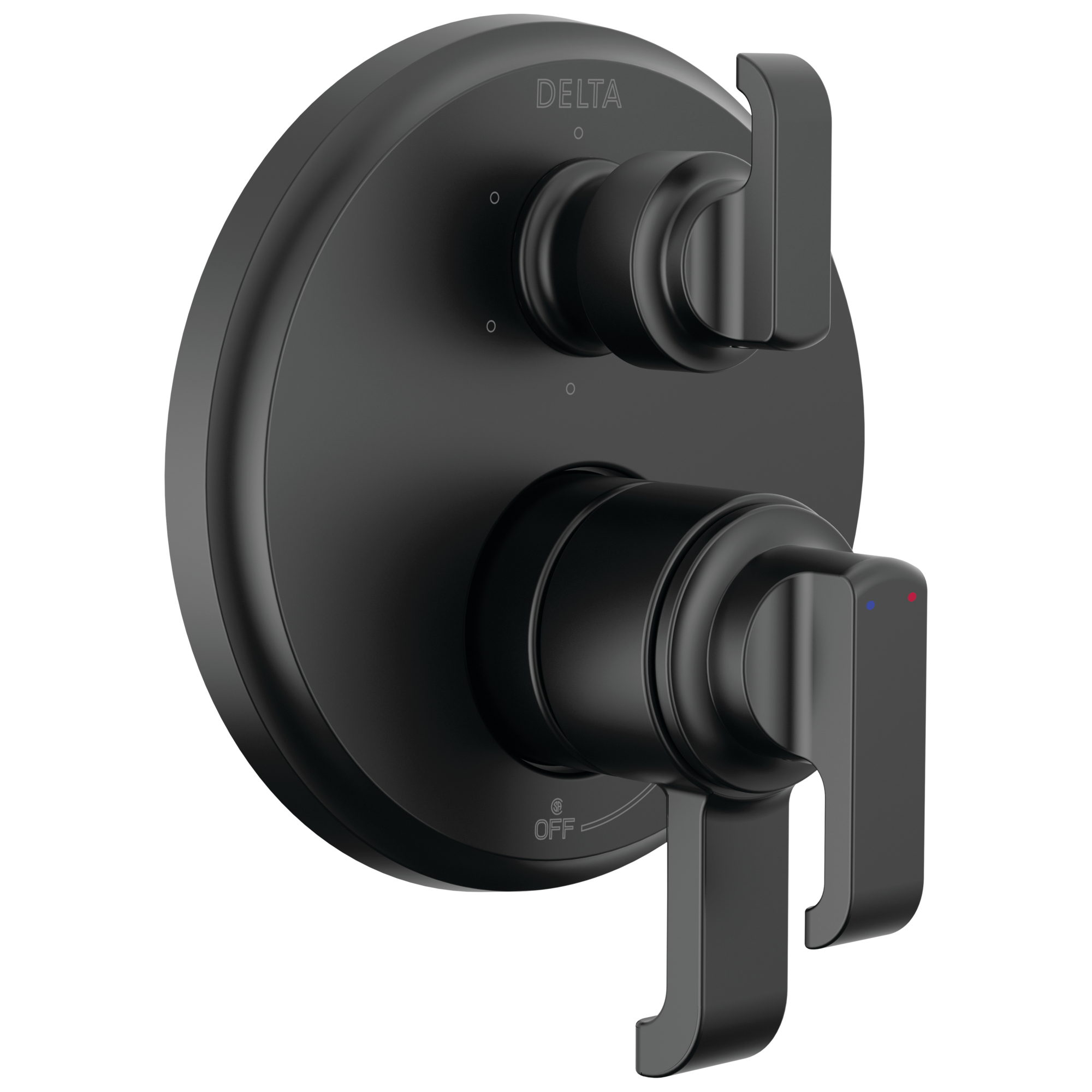 Delta T27989-BL Tetra Matte Black 3.94-Inches Universal Bathtub/Shower Diverter 0.5-Inches -ID