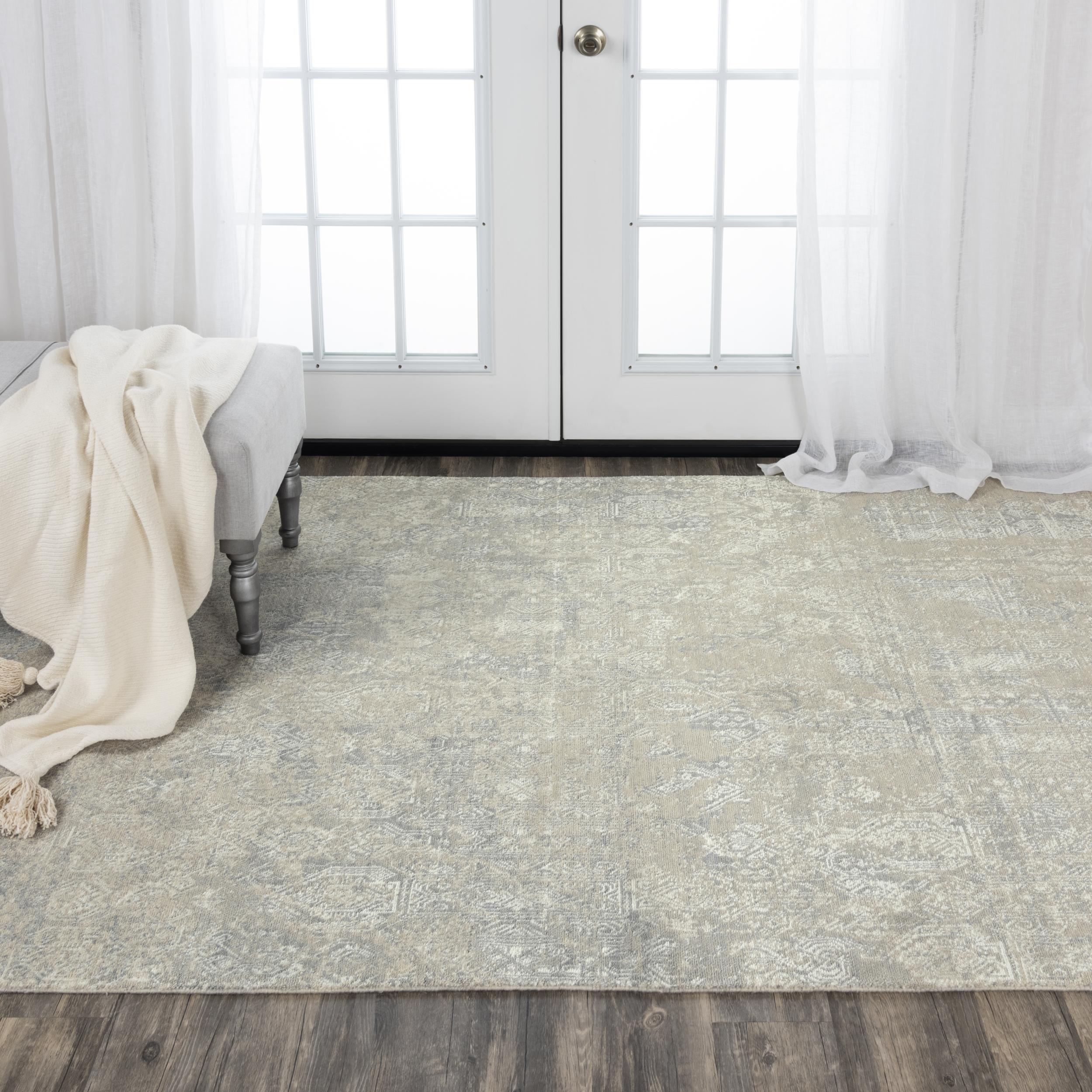 Alora Decor 00500510733TA0508 Aurora 5 X 8 (ft) Wool Gray Indoor Floral/Botanical Oriental Area Rug
