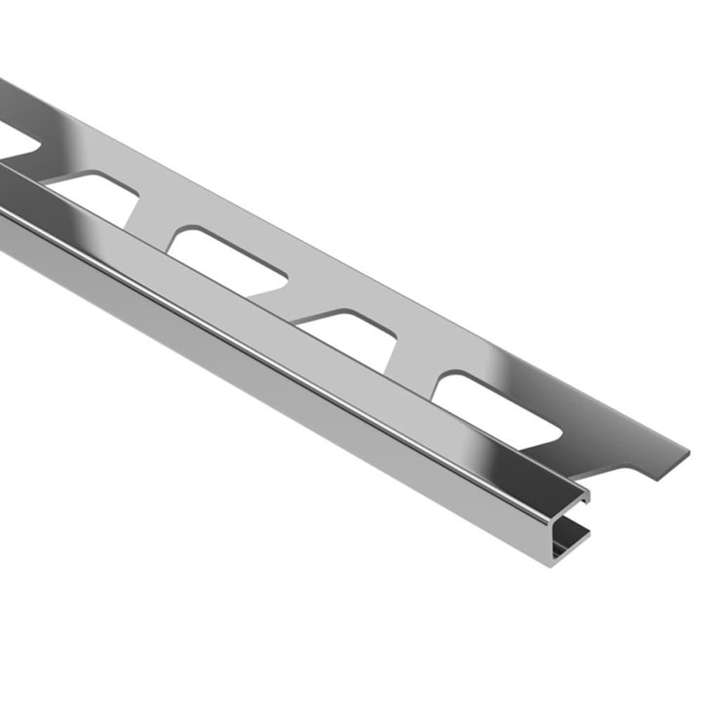 Schluter Systems Q100E Quadec 0.375-in W x 98.5-in L Stainless steel Steel Square edge Tile Edge Trim