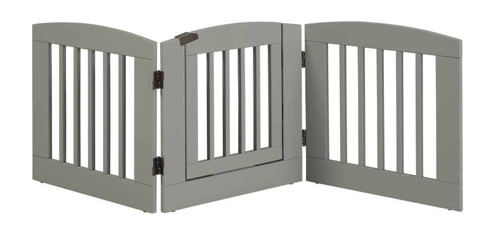 Pet Pal Freestanding Expandable Gray Wood Pet Gate in the Pet Gates  department at