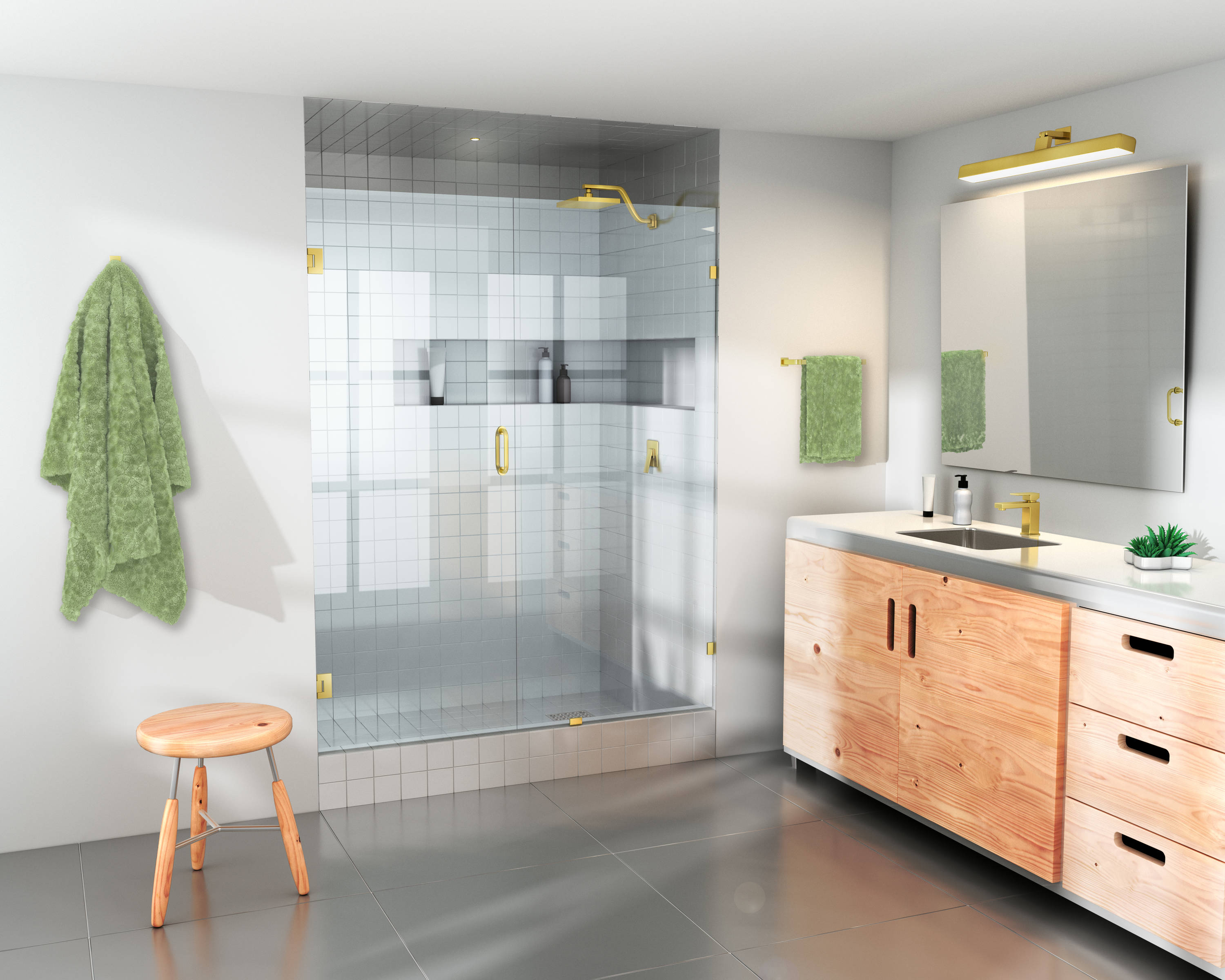 Glass Warehouse GW-WH-56-25-PB Shower-Doors - View #2