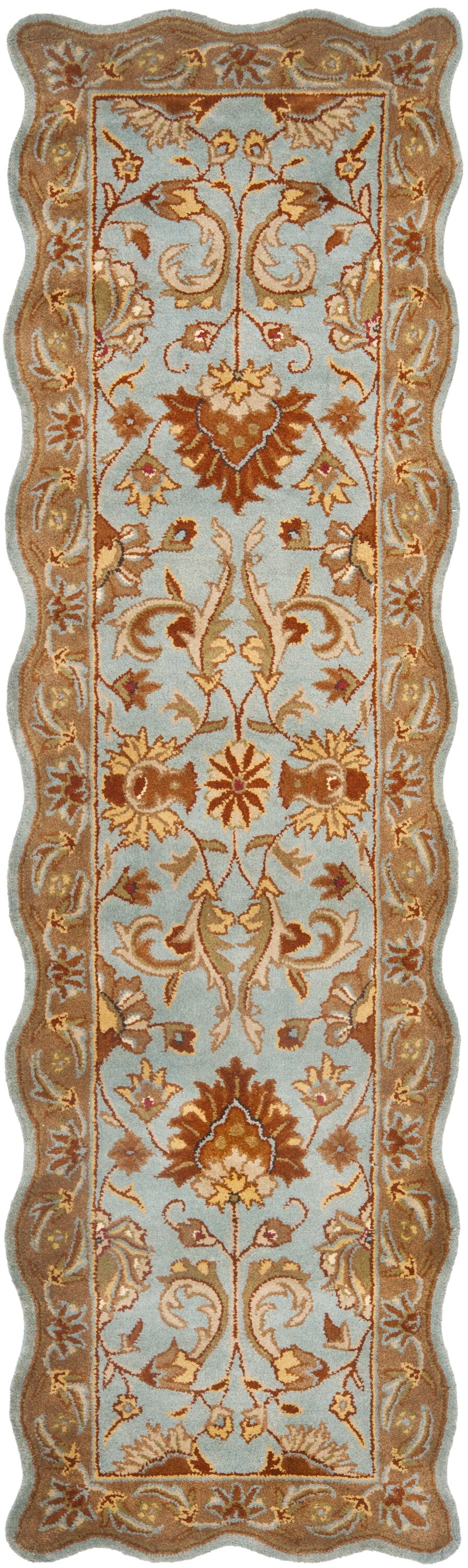 Heritage Blue and Beige Hand-Tufted Wool Runner Rug