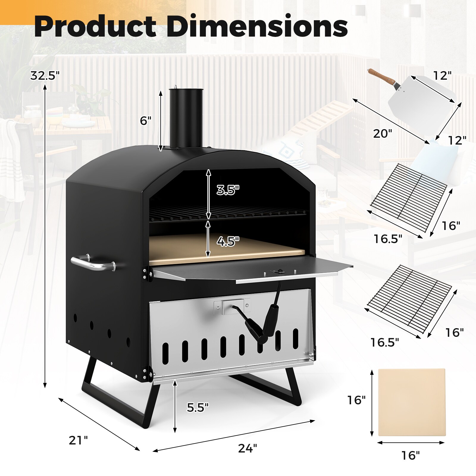 Slickblue D-CO-KB31521PN Outdoor-Pizza-Ovens - View #7