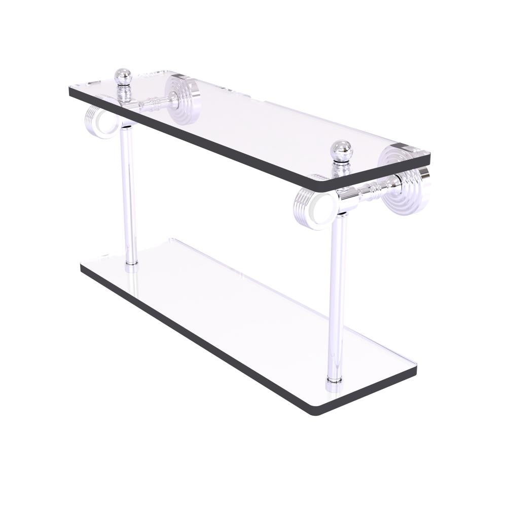 Allied Brass PG-2G-16-PC Pacific Grove Polished Chrome 2 -Tier Wall mount Bathroom Shelf ( 16-in x 9.3-in x 5-in )