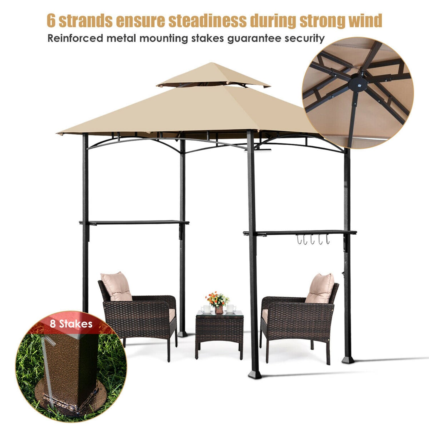 WELLFOR DOJ70423 Wood-Resin-Gazebos - View #5