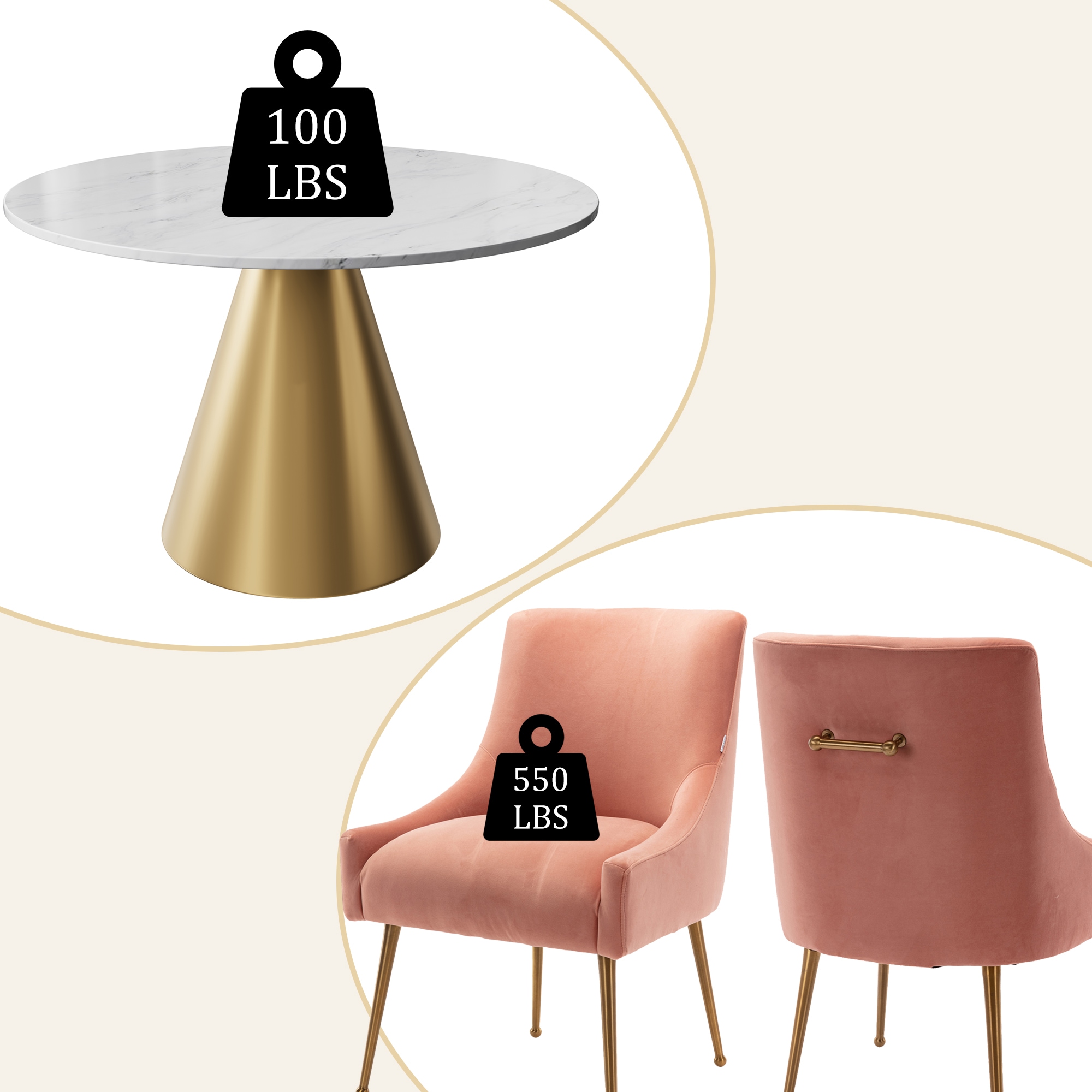 Clihome CL-RT3-BWHBG700PK Dining-Sets - View #6