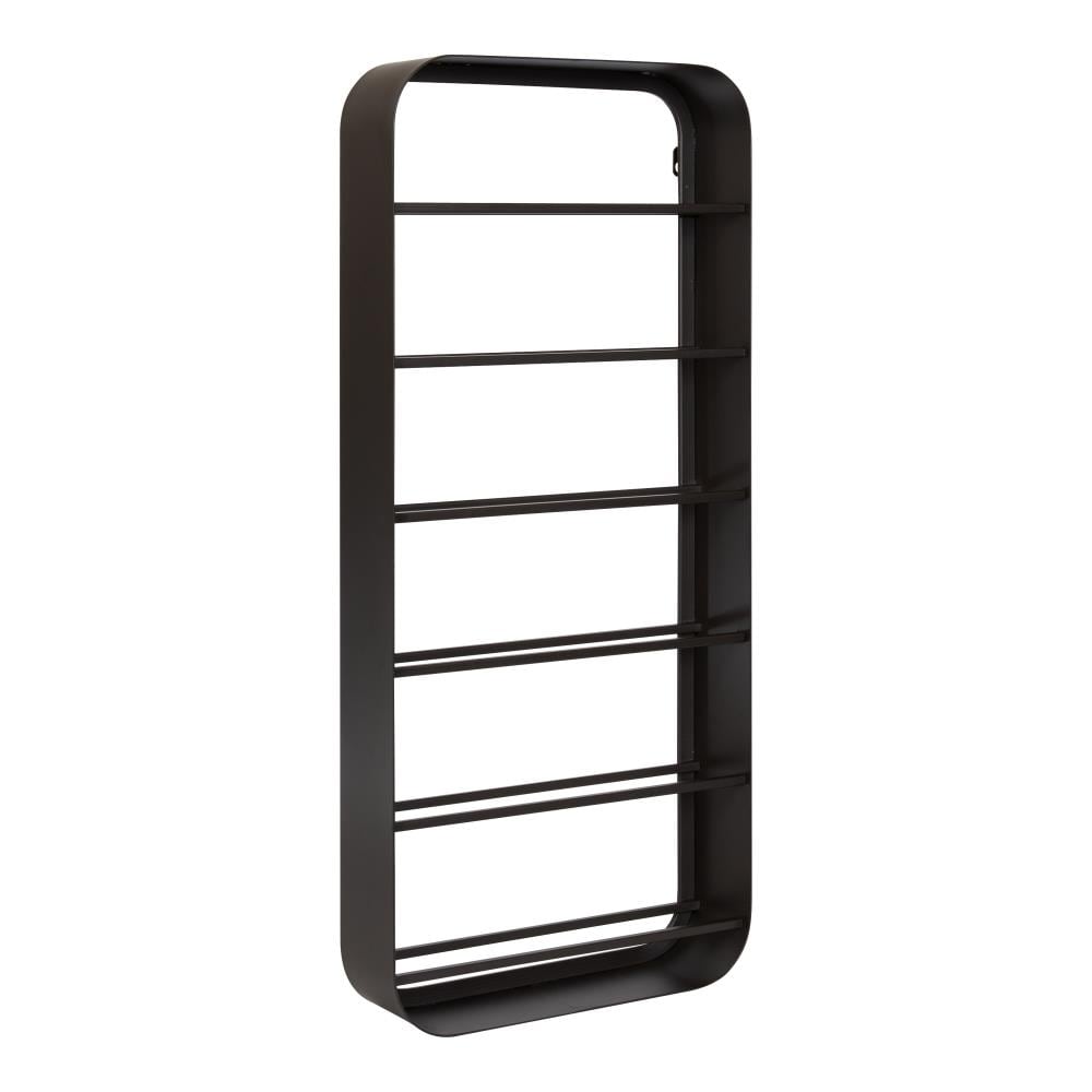 Kate and Laurel 218798 6 -Bottle Gray Metal Wall-Mounted Wine rack