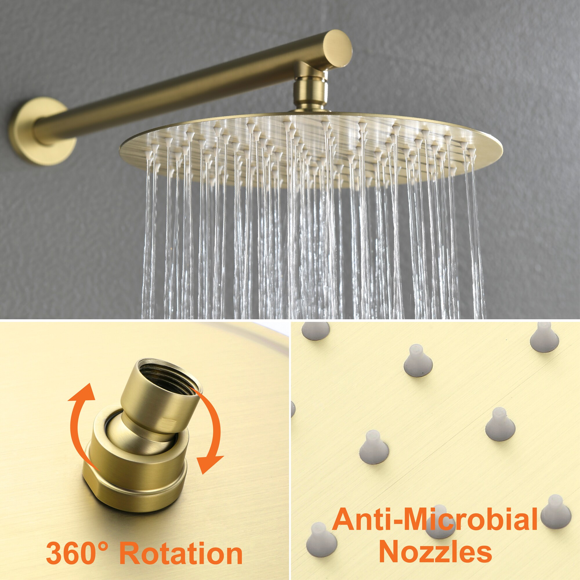 WELLFOR SPA-88040BG-12 Showerhead-Bar-Panels - View #3