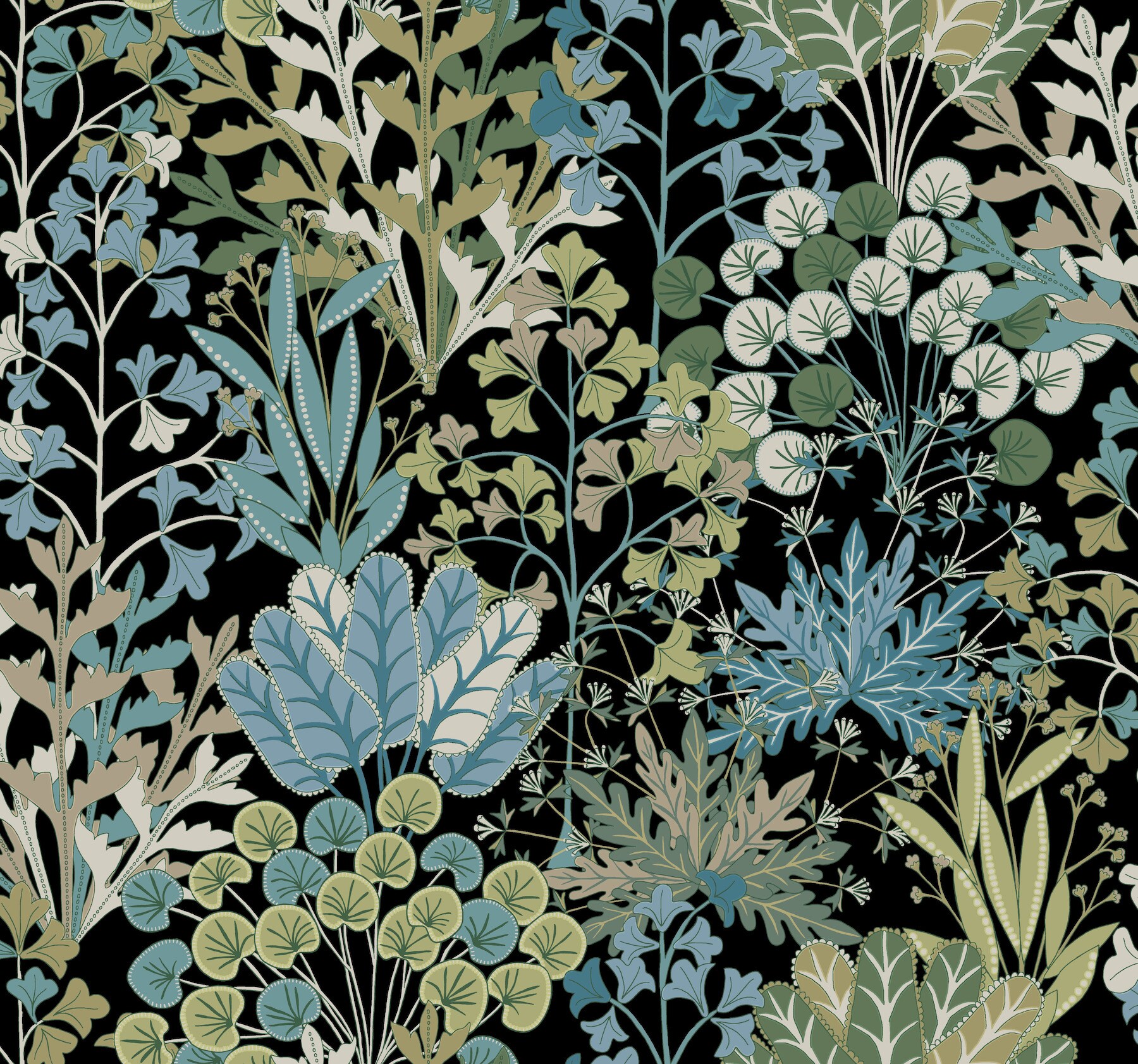 York Wallcoverings BL1811 60.8-Sq. Feet Black Non-woven Ivy/Vines Unpasted Wallpaper
