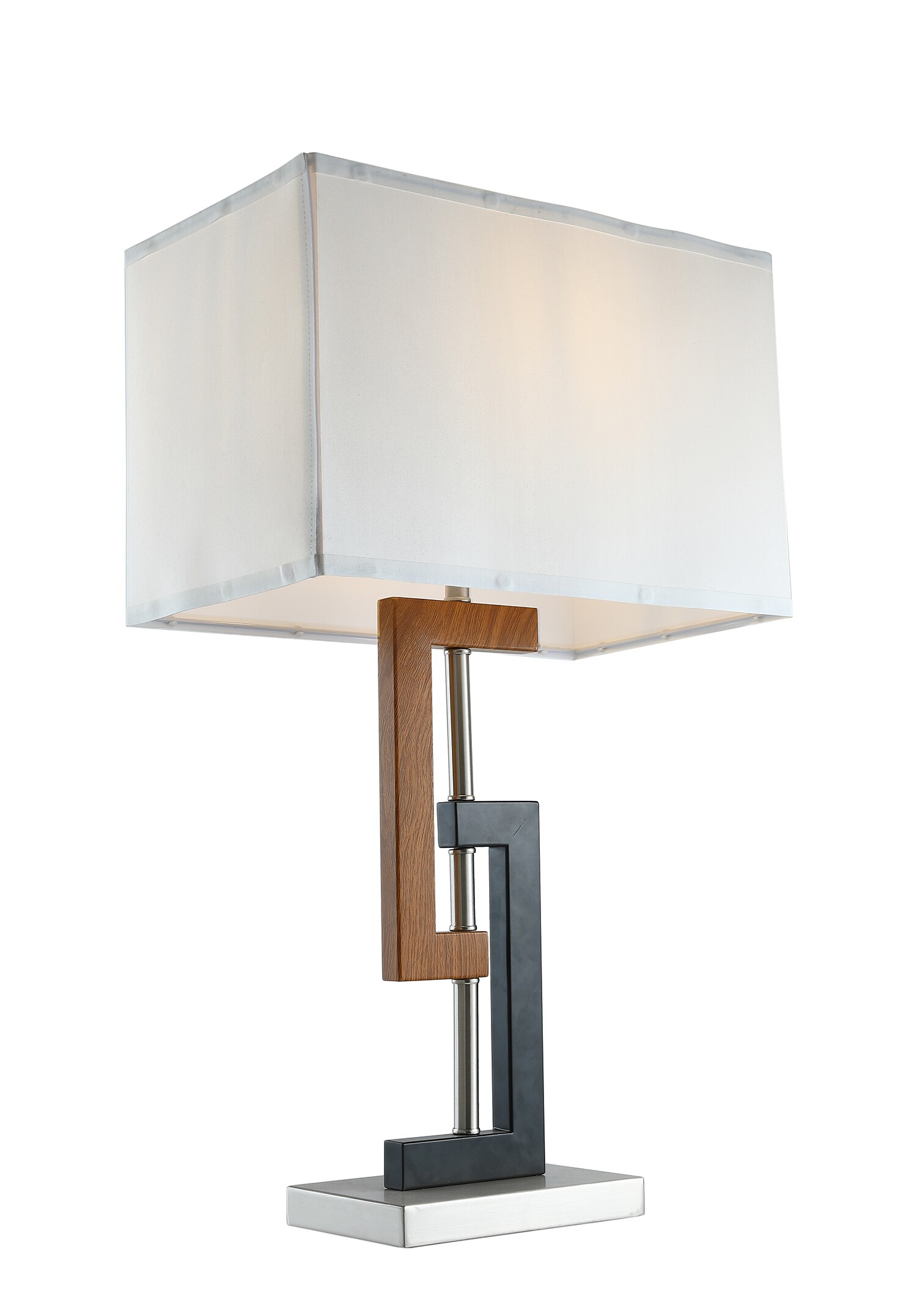 Aiwen Silver Table Lamp with Linen Shade in the Table Lamps department at  