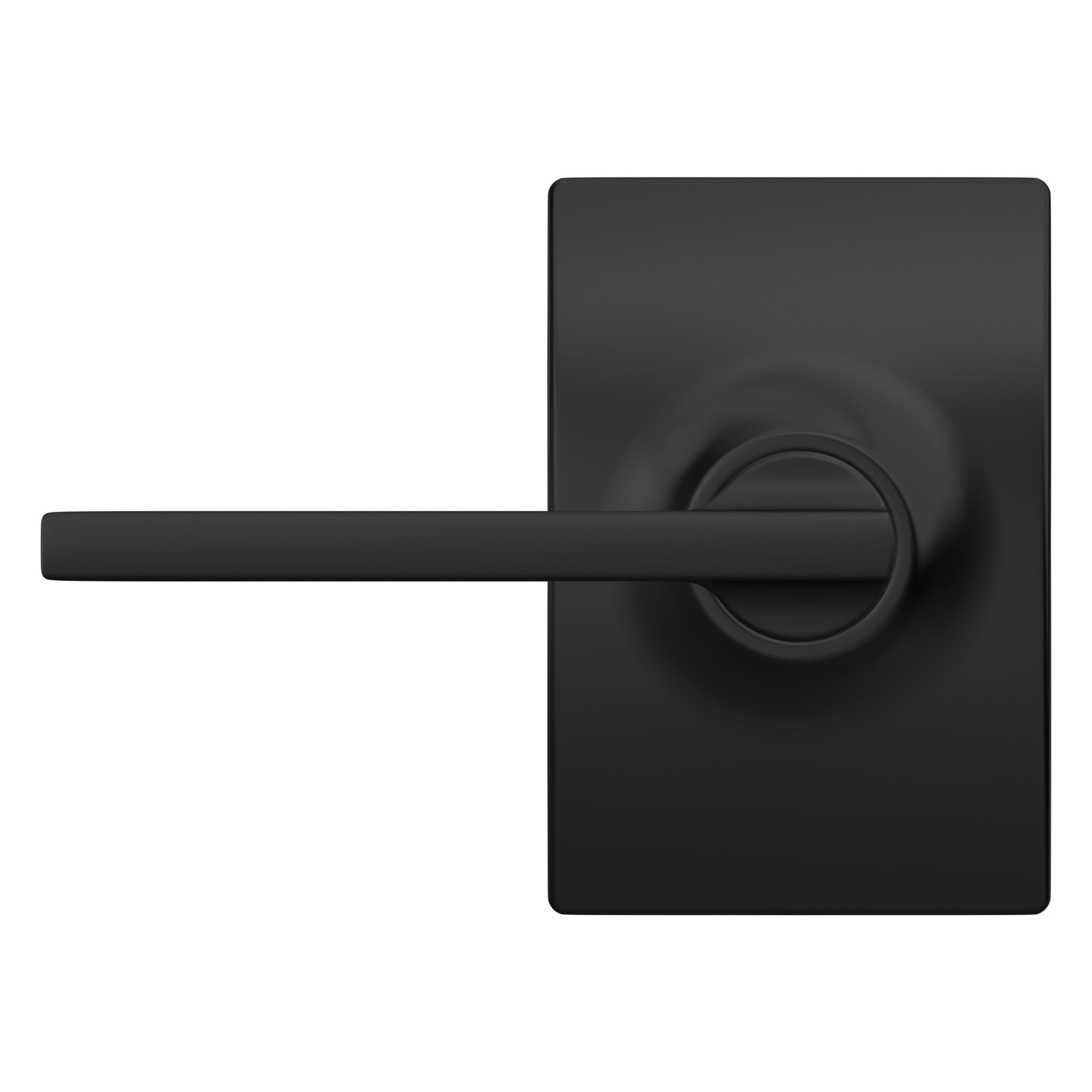 Matte Black Latitude Passage Door Lever with Century Trim