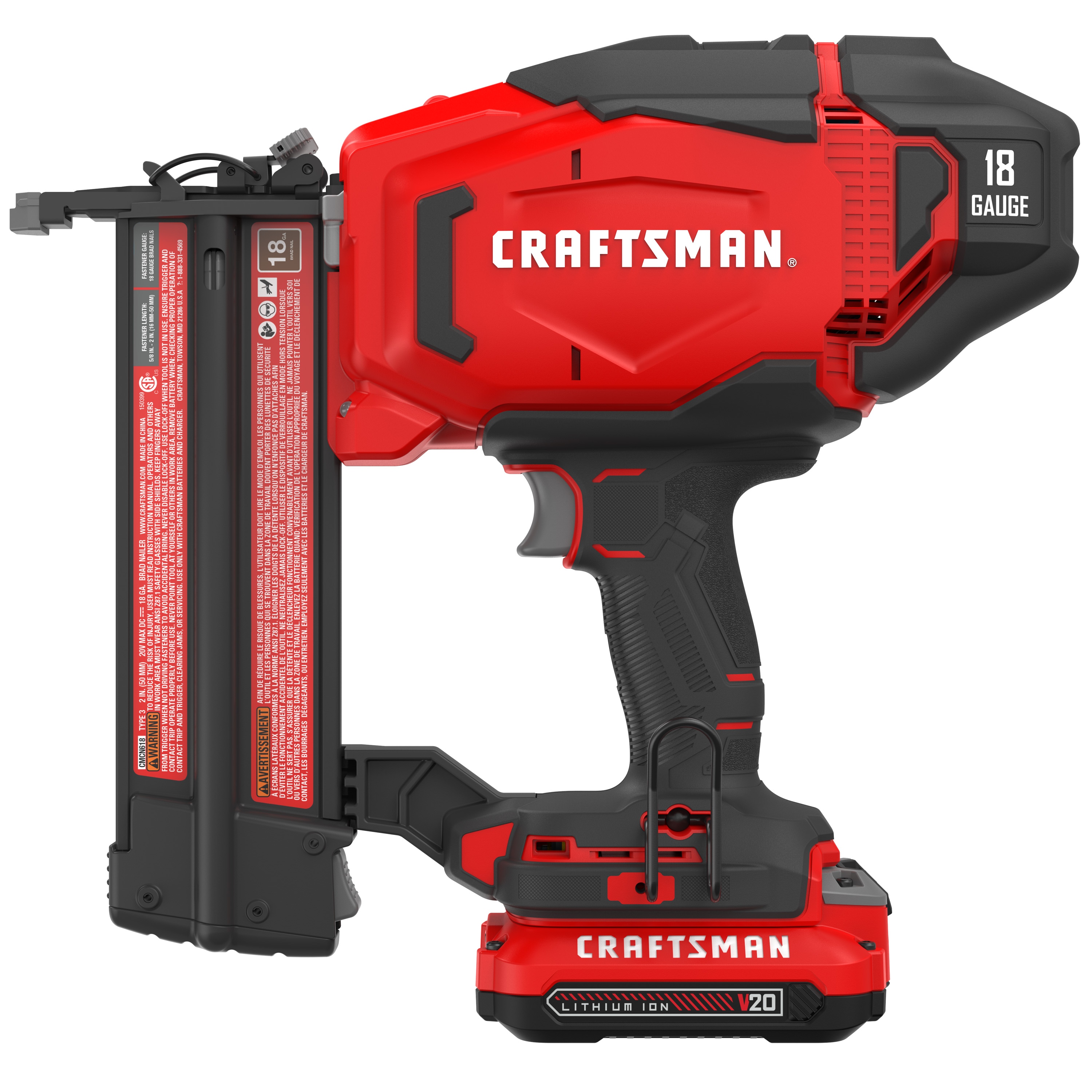 CRAFTSMAN V20 2-in 18-Gauge Cordless Brad Nailer (Battery  Charger  Included) in the Brad Nailers department at