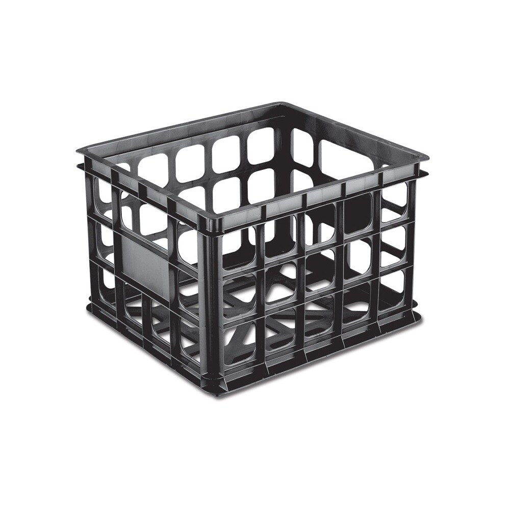 Black Milk Crates Stackable Storage Record Organizer Rack Bin Box Basket 3 Pack 