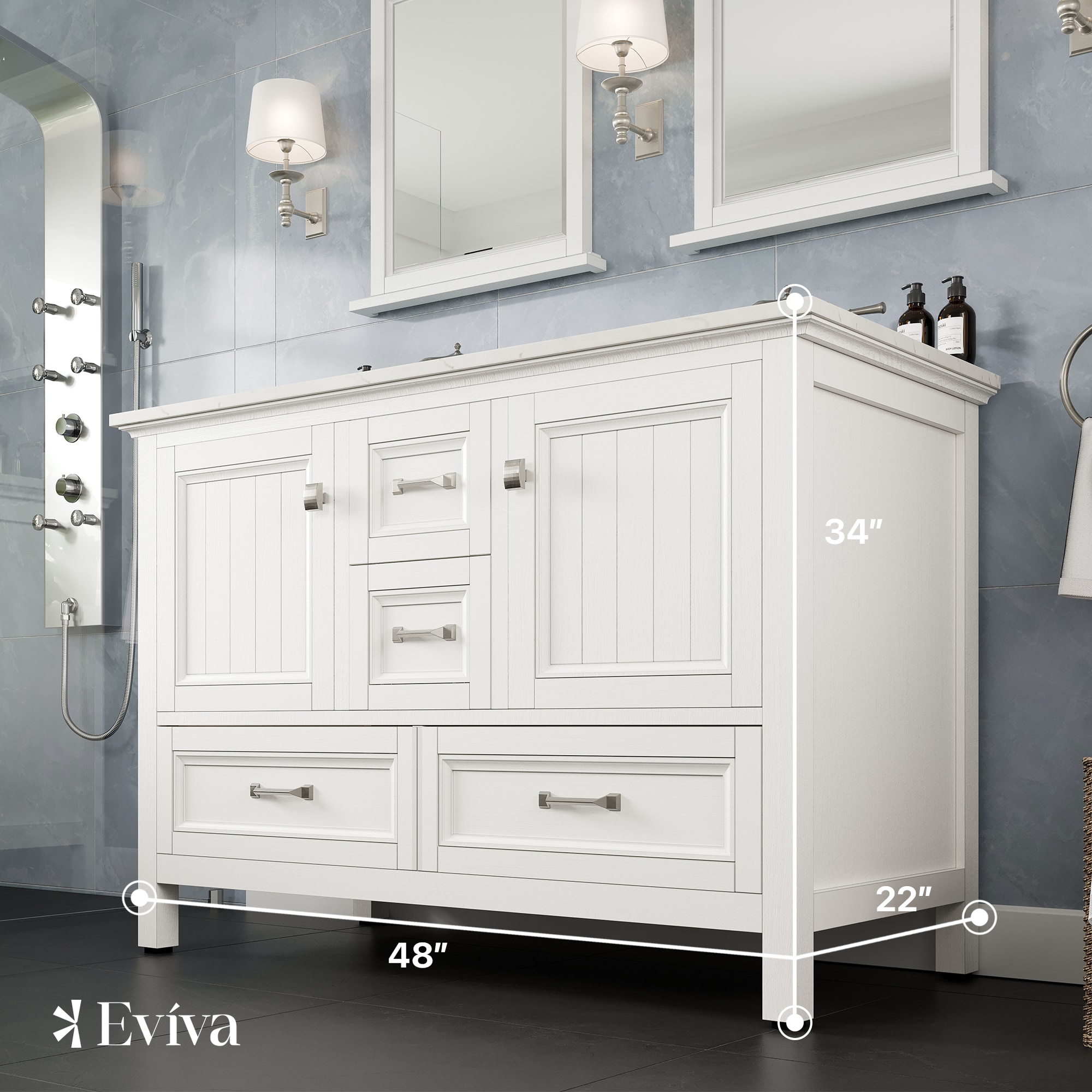 Eviva EVVN612-48WH-DS-Q Bath-Vanity-Combo - View #2