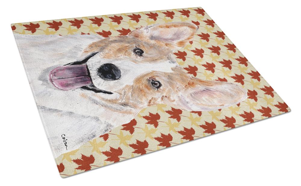 Caroline's Treasures SC9672LCB Fall Leaves 11.25-in L x 15.75-in W Glass Cutting Board