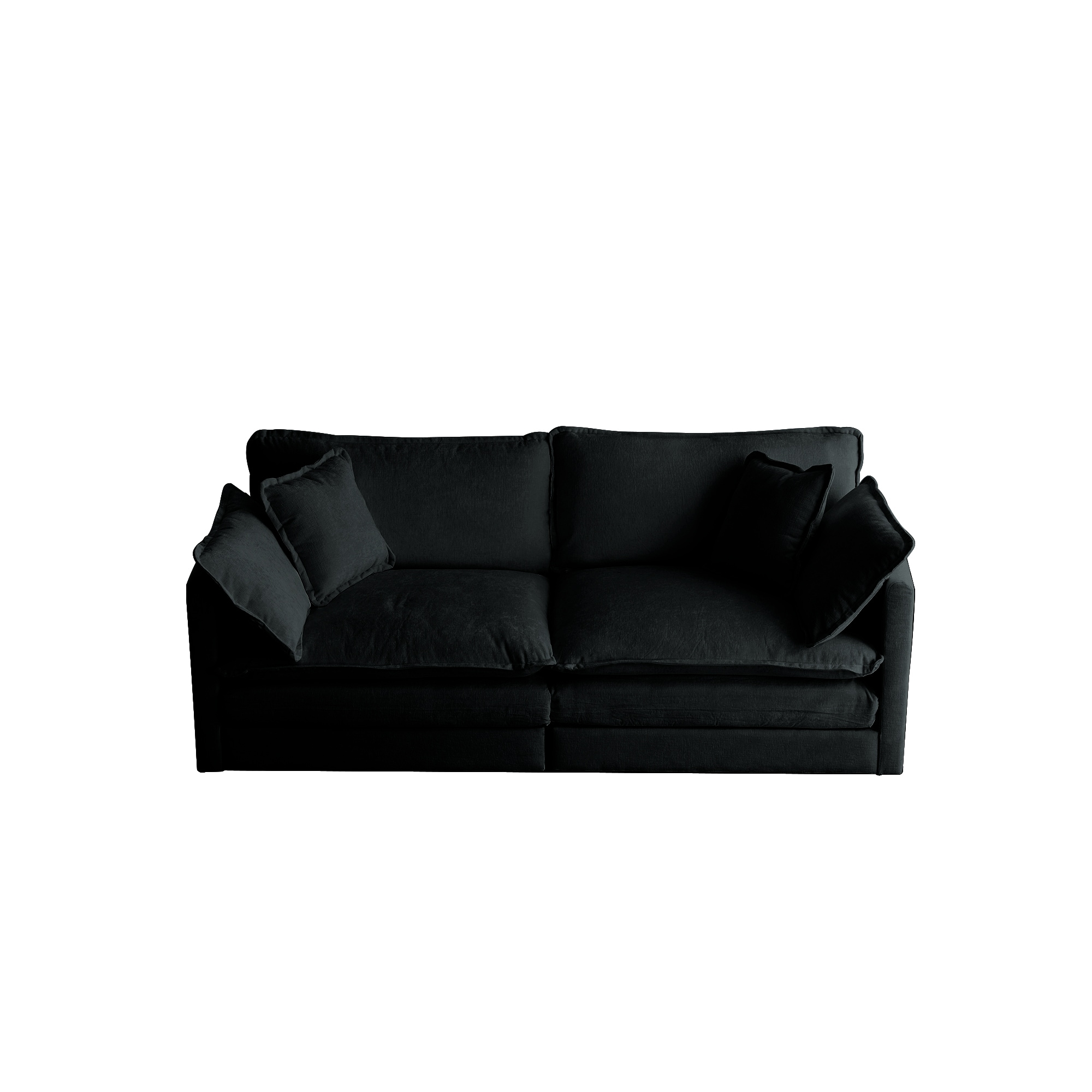 Bybafun YC5200071 76.7-in Modern Black Sofa
