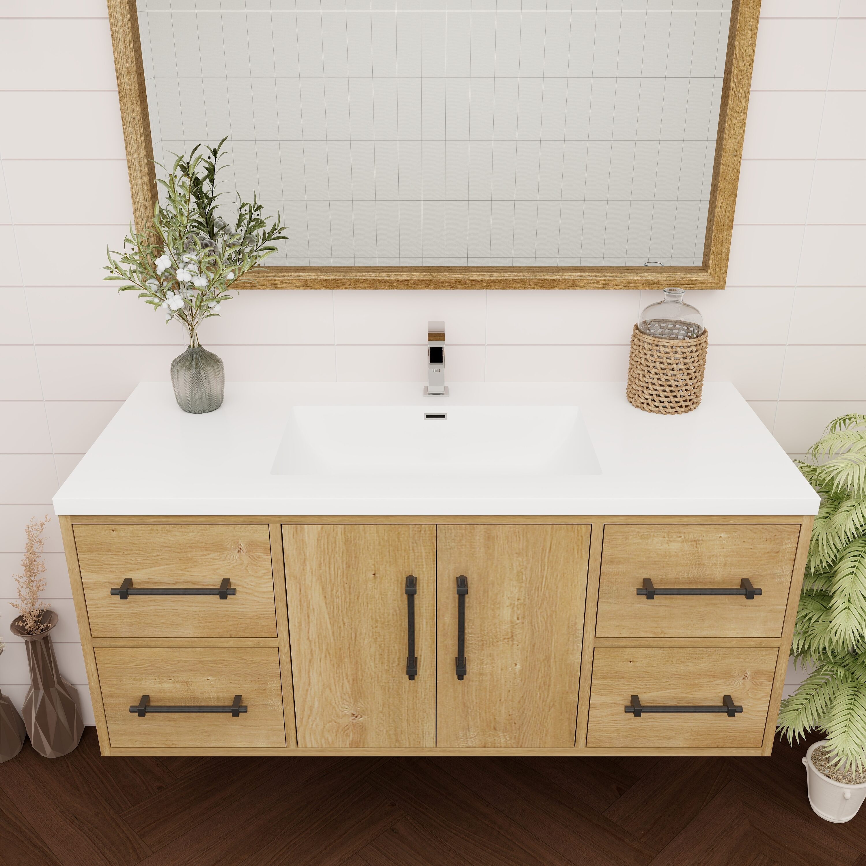 BV Better Vanity VICTORIA48WH-OAK Bath-Vanity-Combo - View #6