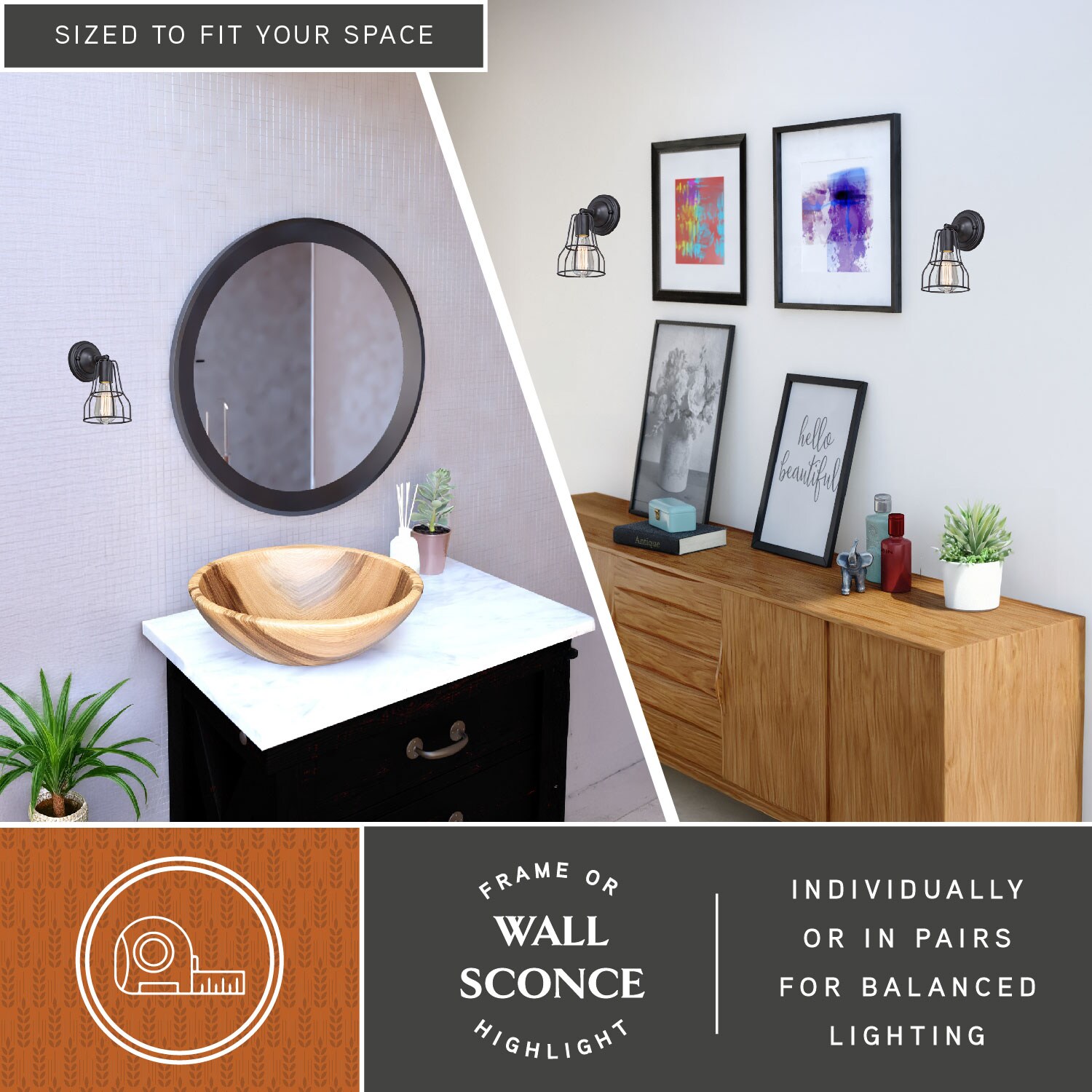 Clybourn Industrial Cage 1-Light Vanity in Oil Rubbed Bronze